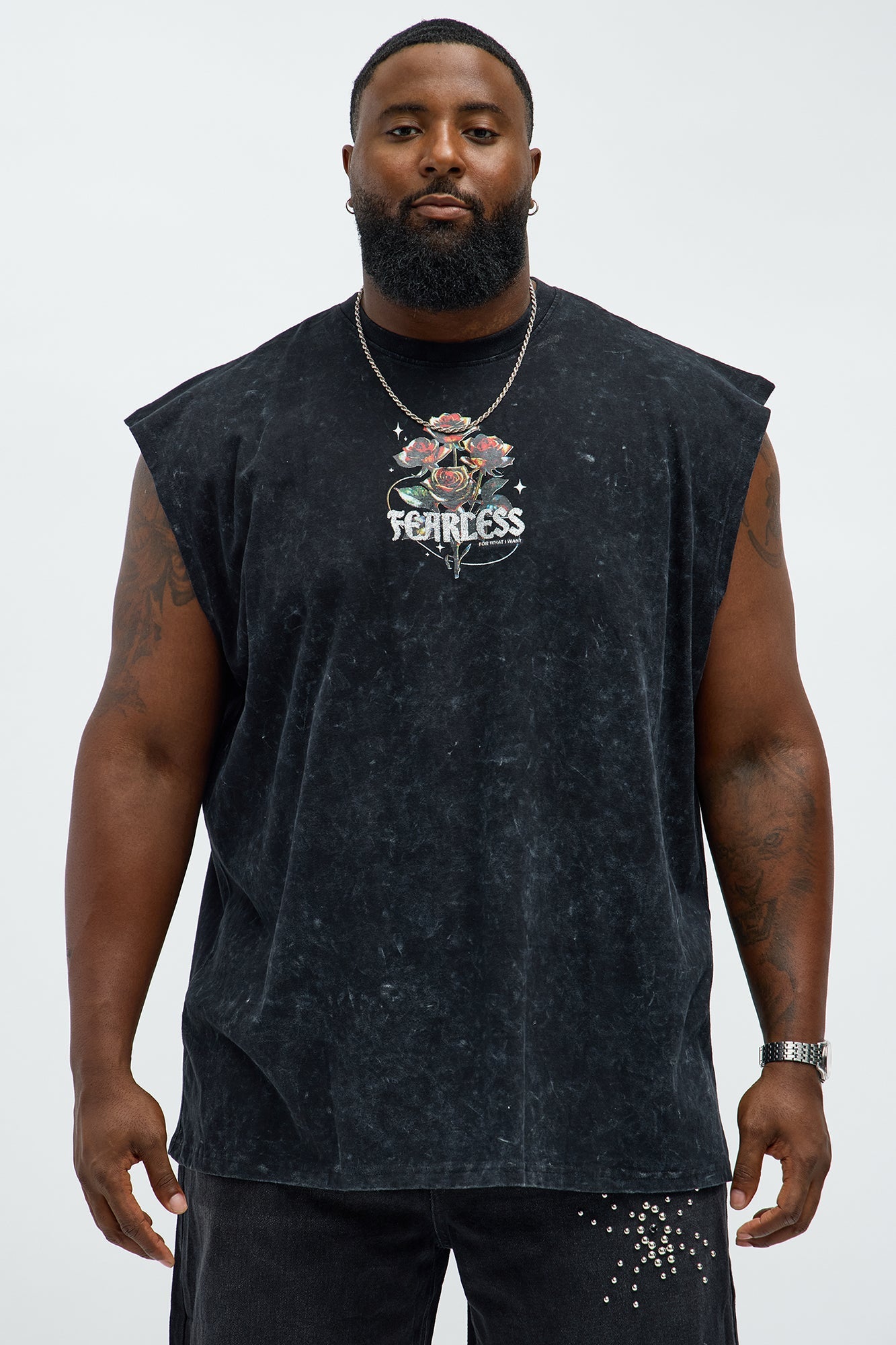 Fearless And Grateful Muscle Tee - Black