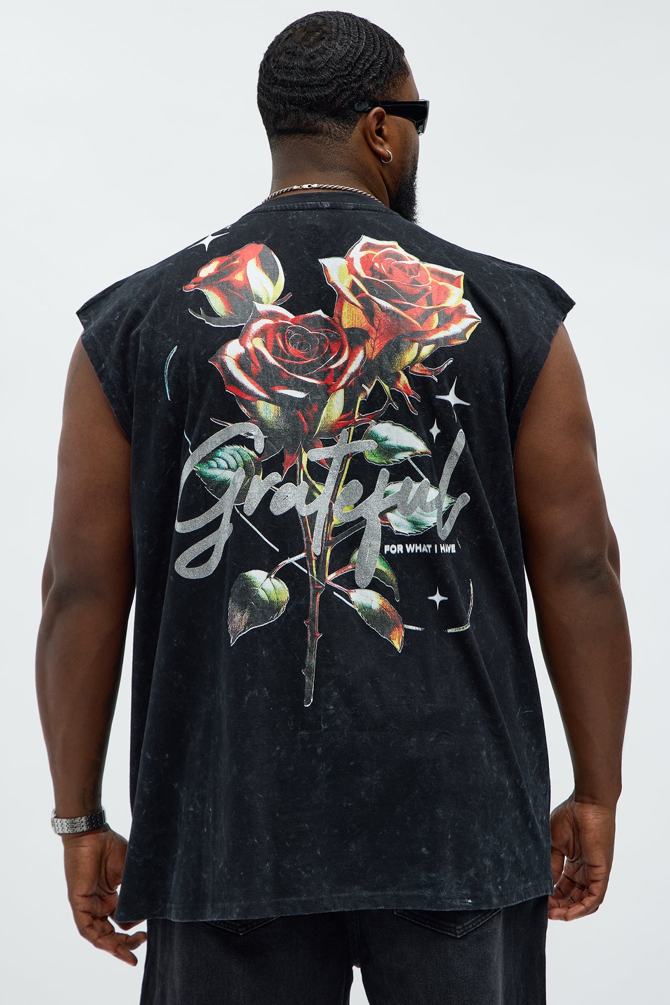 Fearless And Grateful Muscle Tee - Black