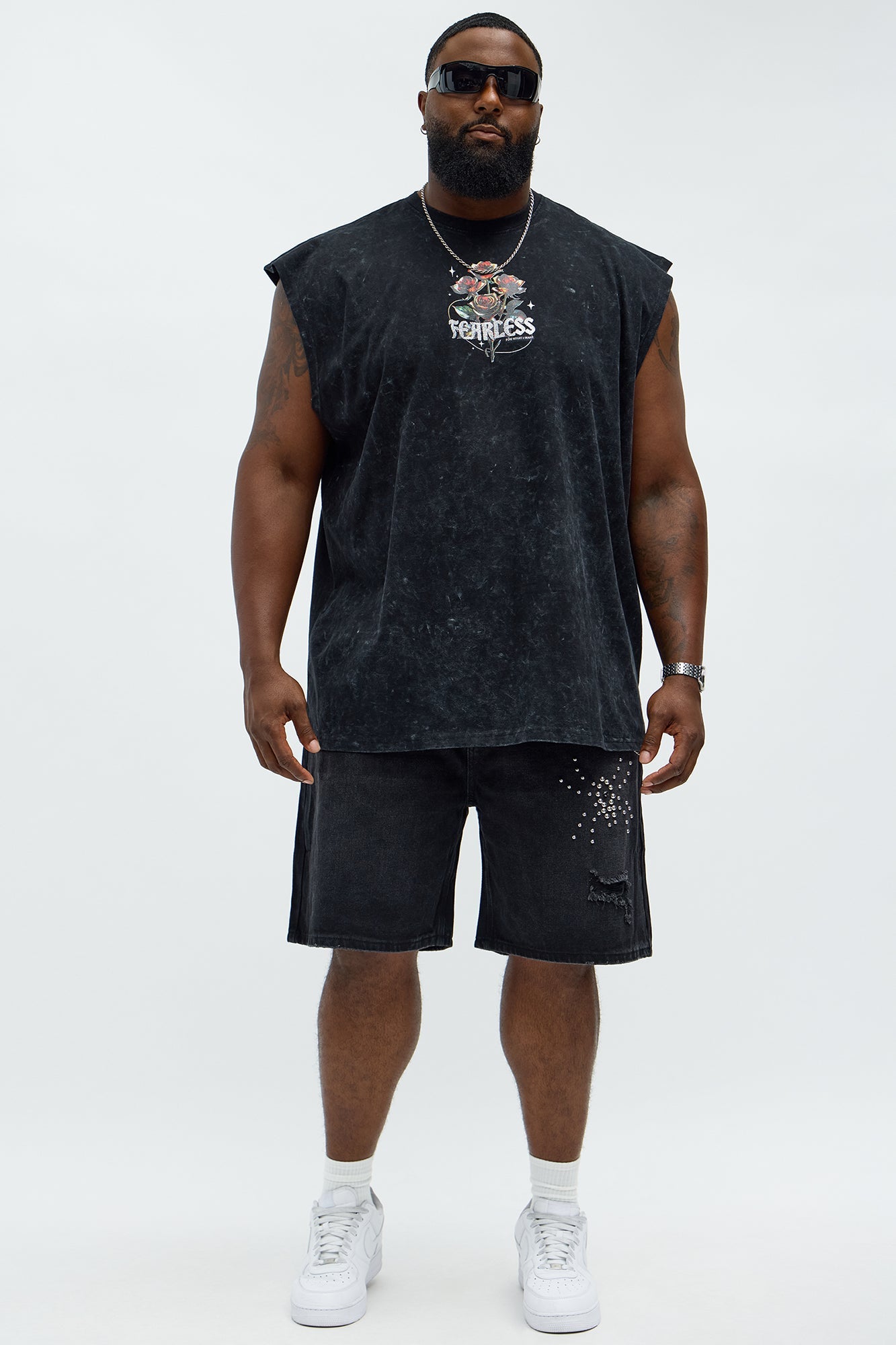 Fearless And Grateful Muscle Tee - Black