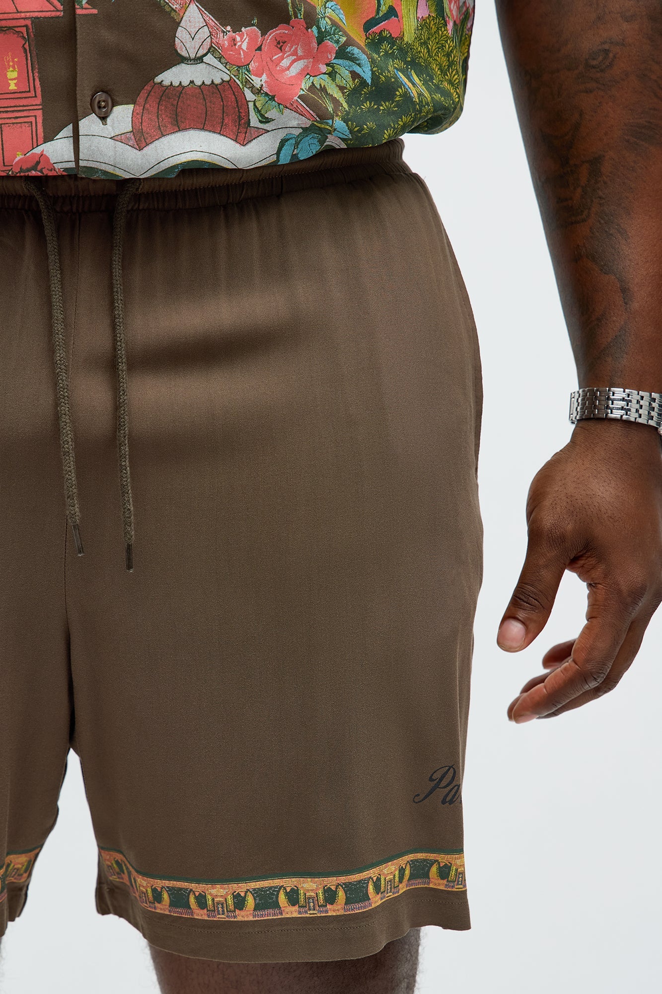 Paradise Set Relaxed Drawstring Short - Brown