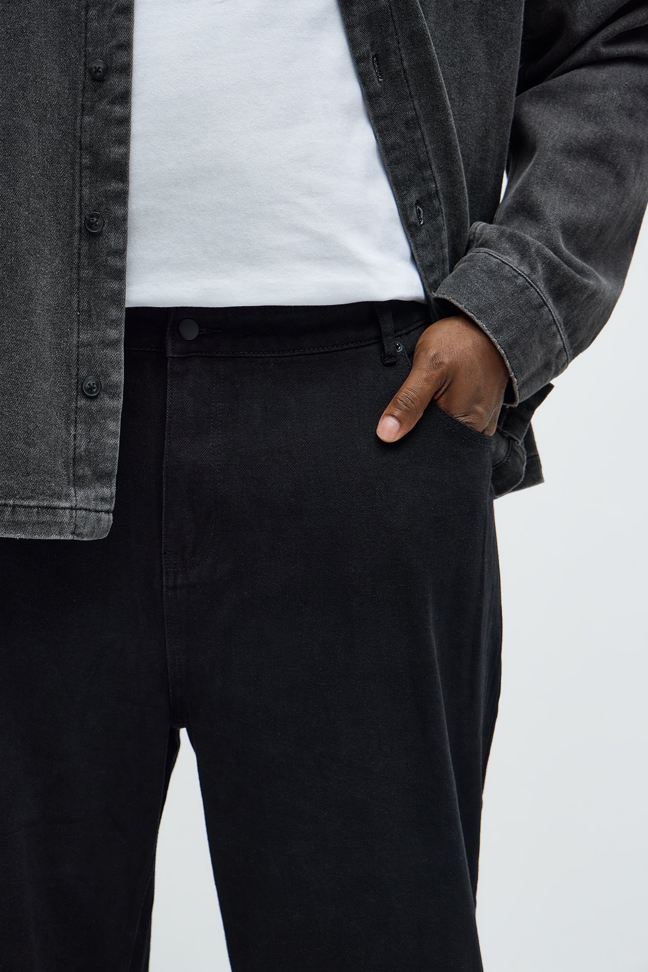 Baggy Side Stripe Zip Hit Jeans - Black