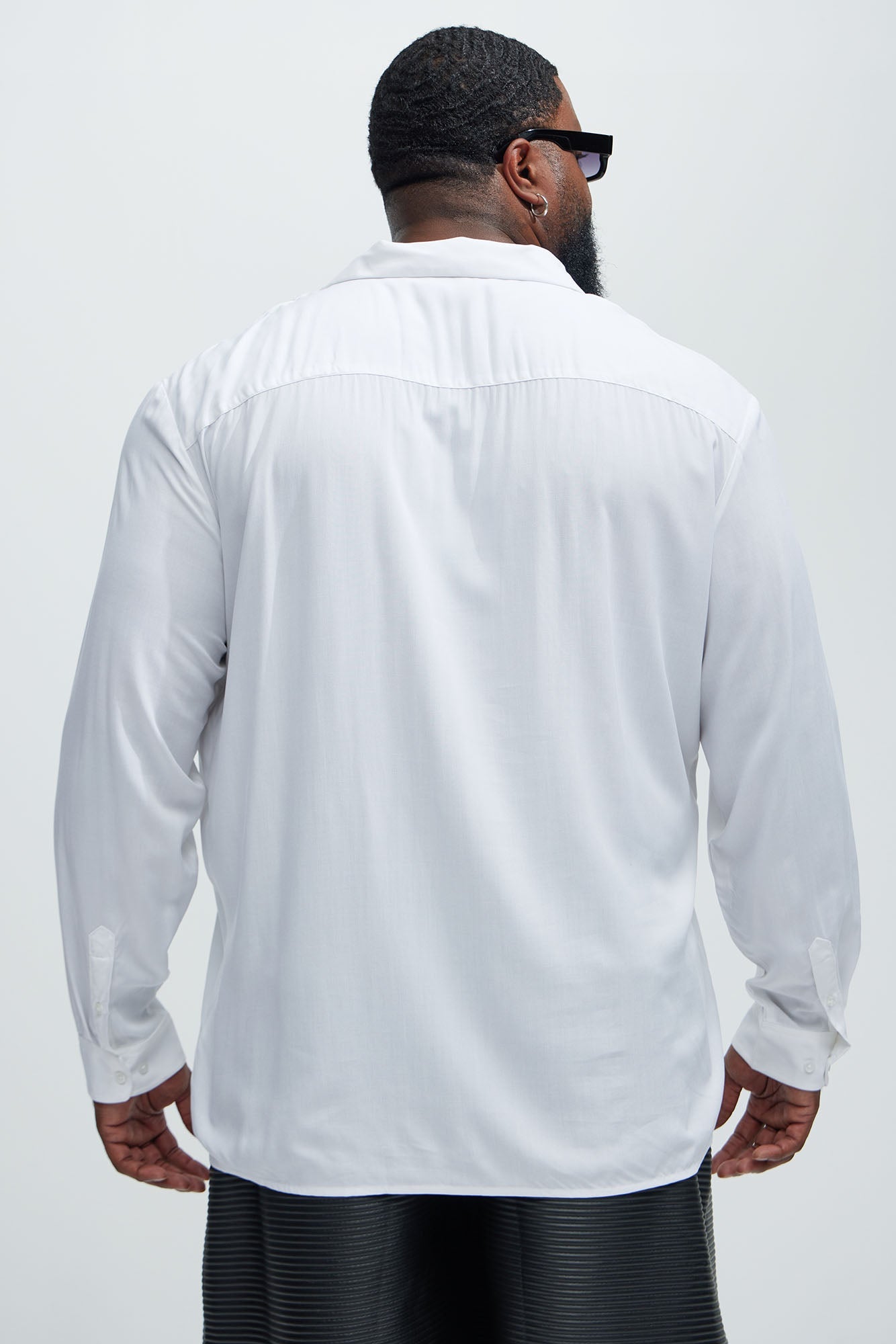 Dawson Relaxed Long Sleeve Button Up Shirt - White