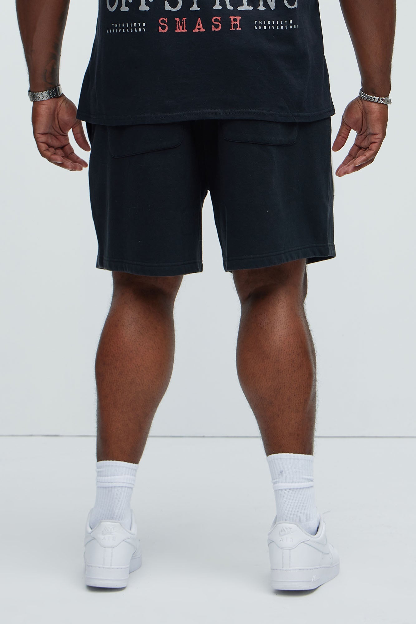 Flame Patch Tyson Relaxed Sweatshorts - Black