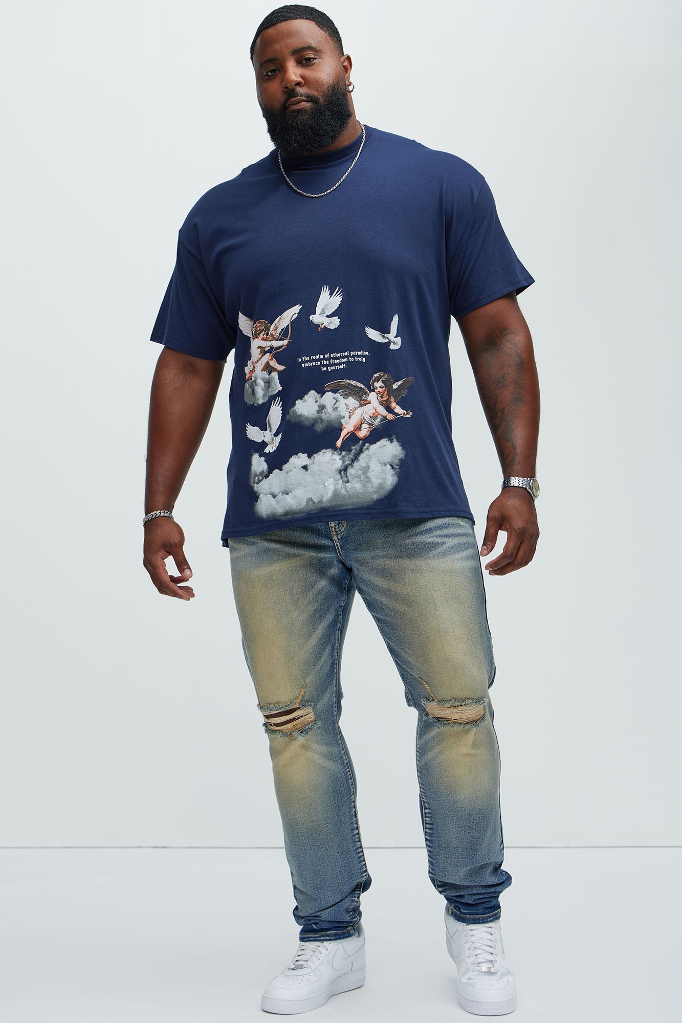 Angels In The Sky Short Sleeve Tee - Navy