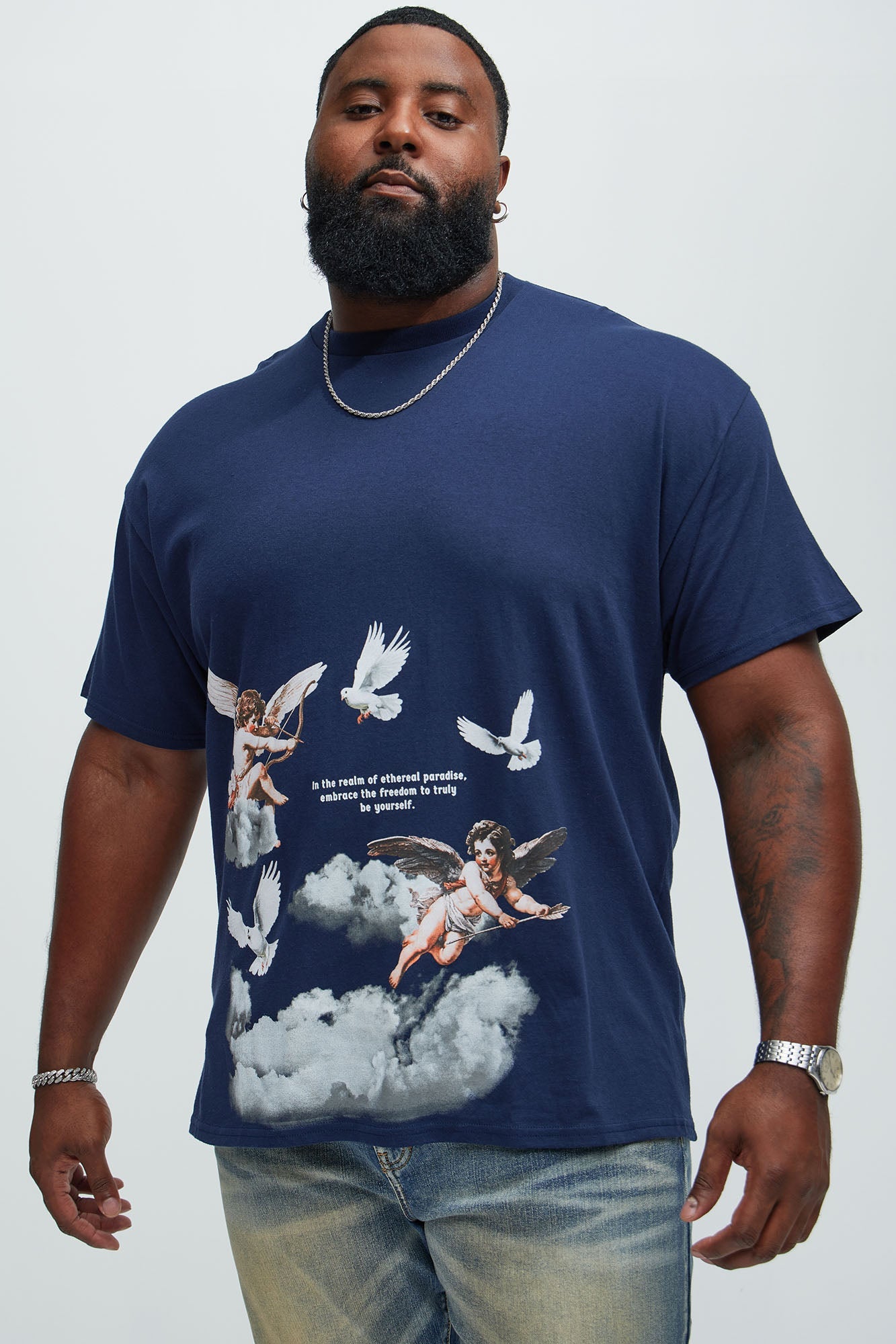 Angels In The Sky Short Sleeve Tee - Navy