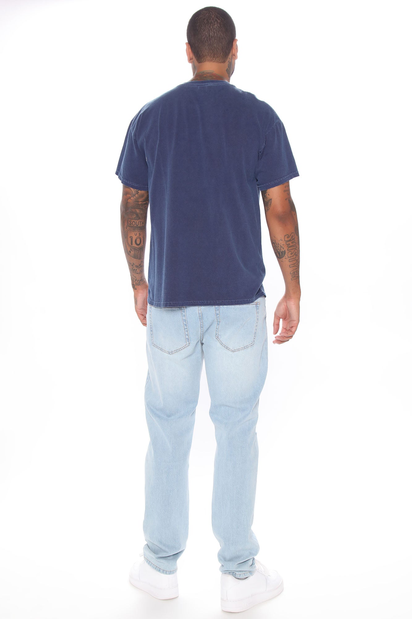 Wu Tang Lightning Vintage Wash Short Sleeve Tee - Navy Wash