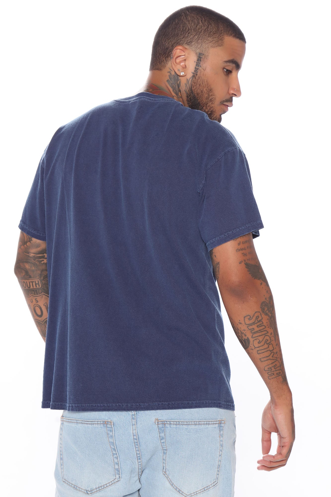 Wu Tang Lightning Vintage Wash Short Sleeve Tee - Navy Wash