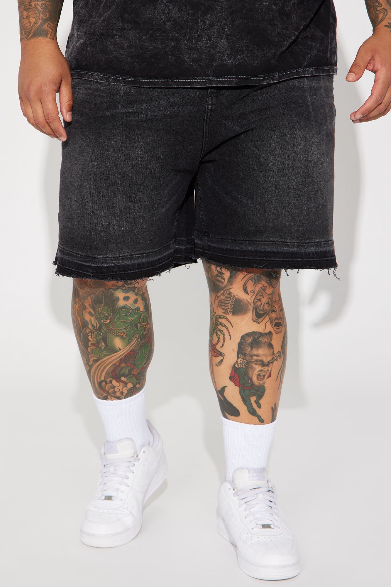 My Idea Relaxed Denim Shorts - Black Wash