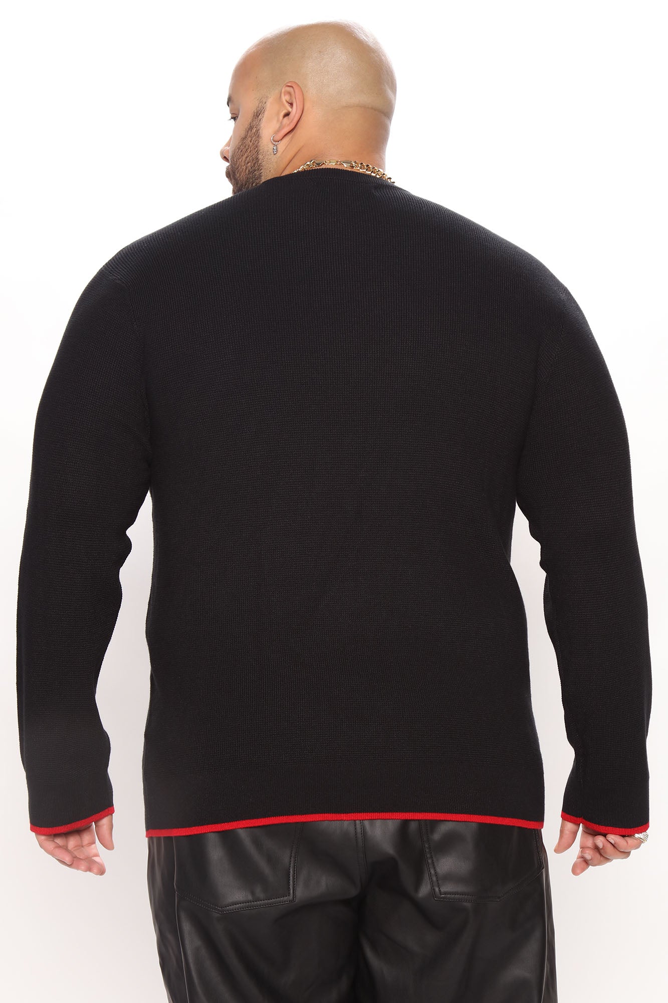 Viscose Thermal Crewneck Sweater - Black