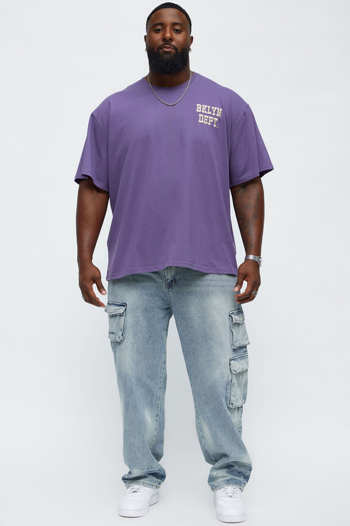 Straight Binded Cargo Jeans - Light Blue Wash