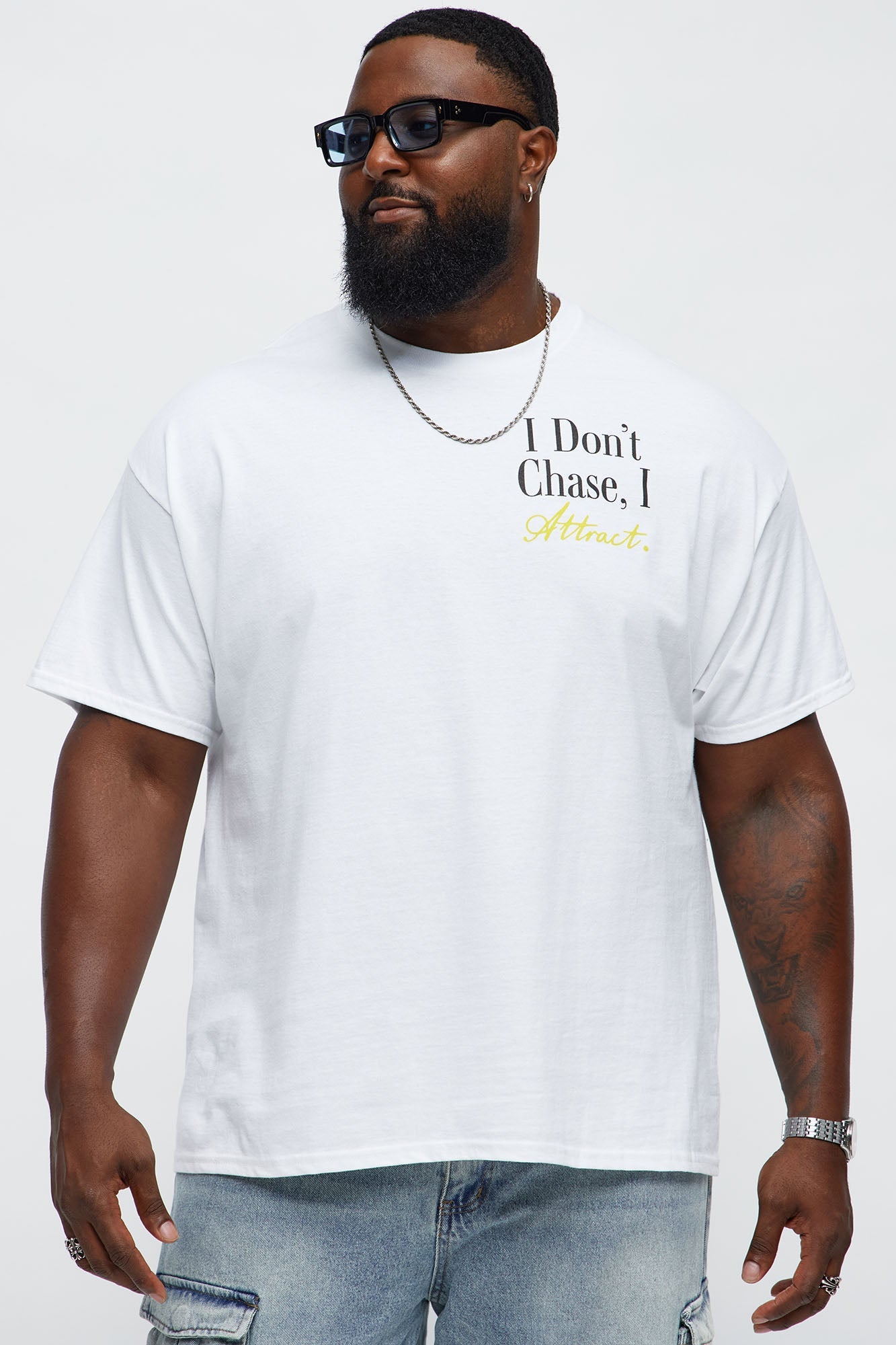 I Attract Oversized Short Sleeve Tee - White