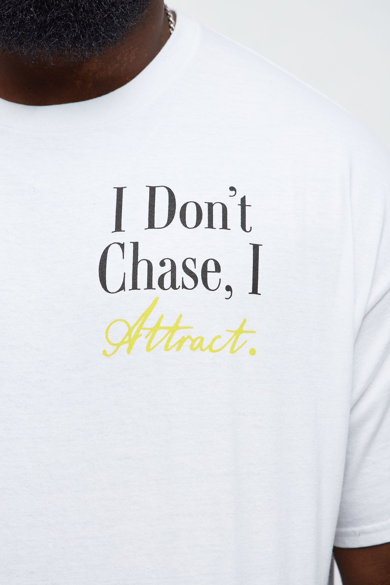 I Attract Oversized Short Sleeve Tee - White