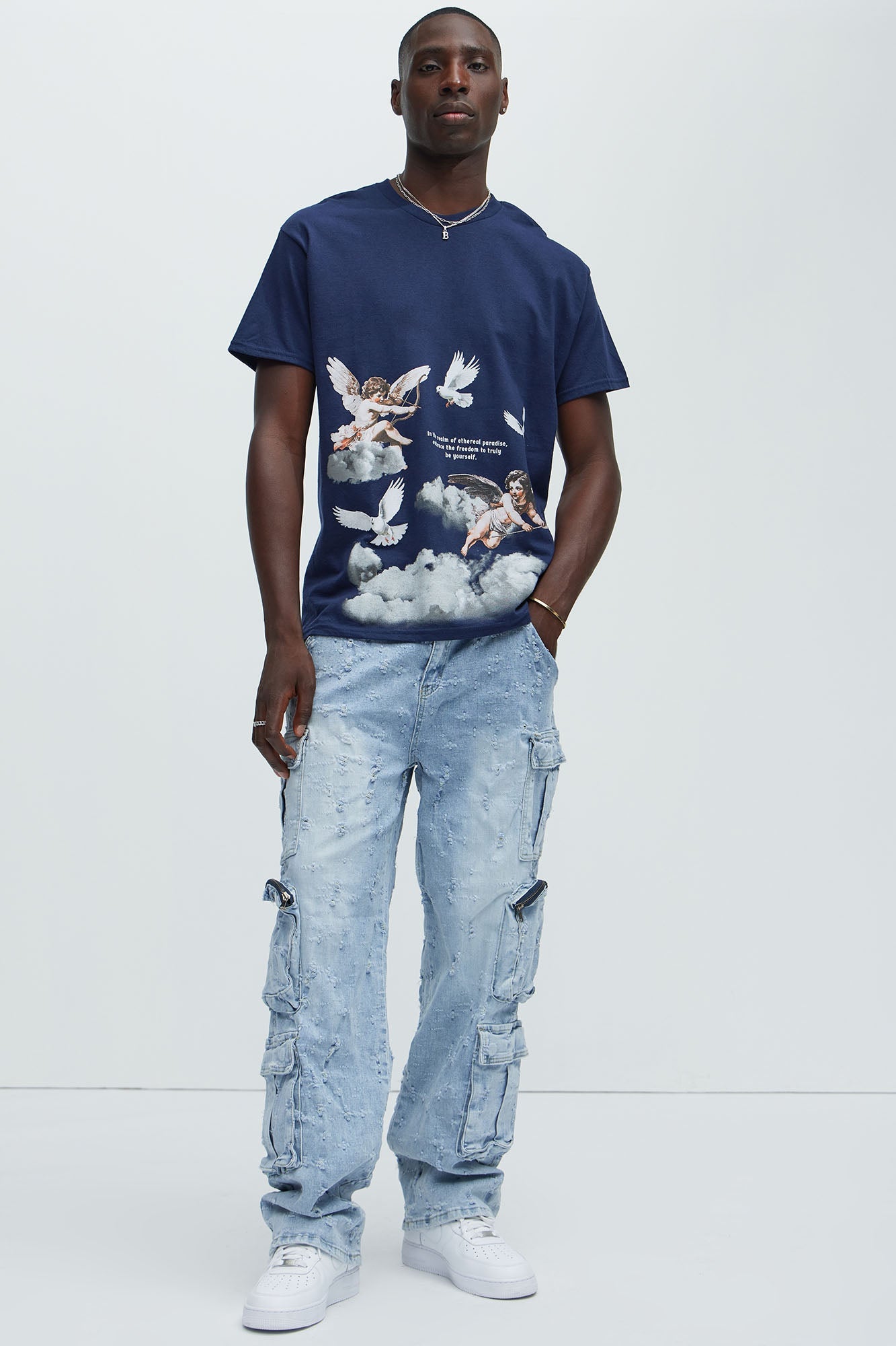 Angels In The Sky Short Sleeve Tee - Navy