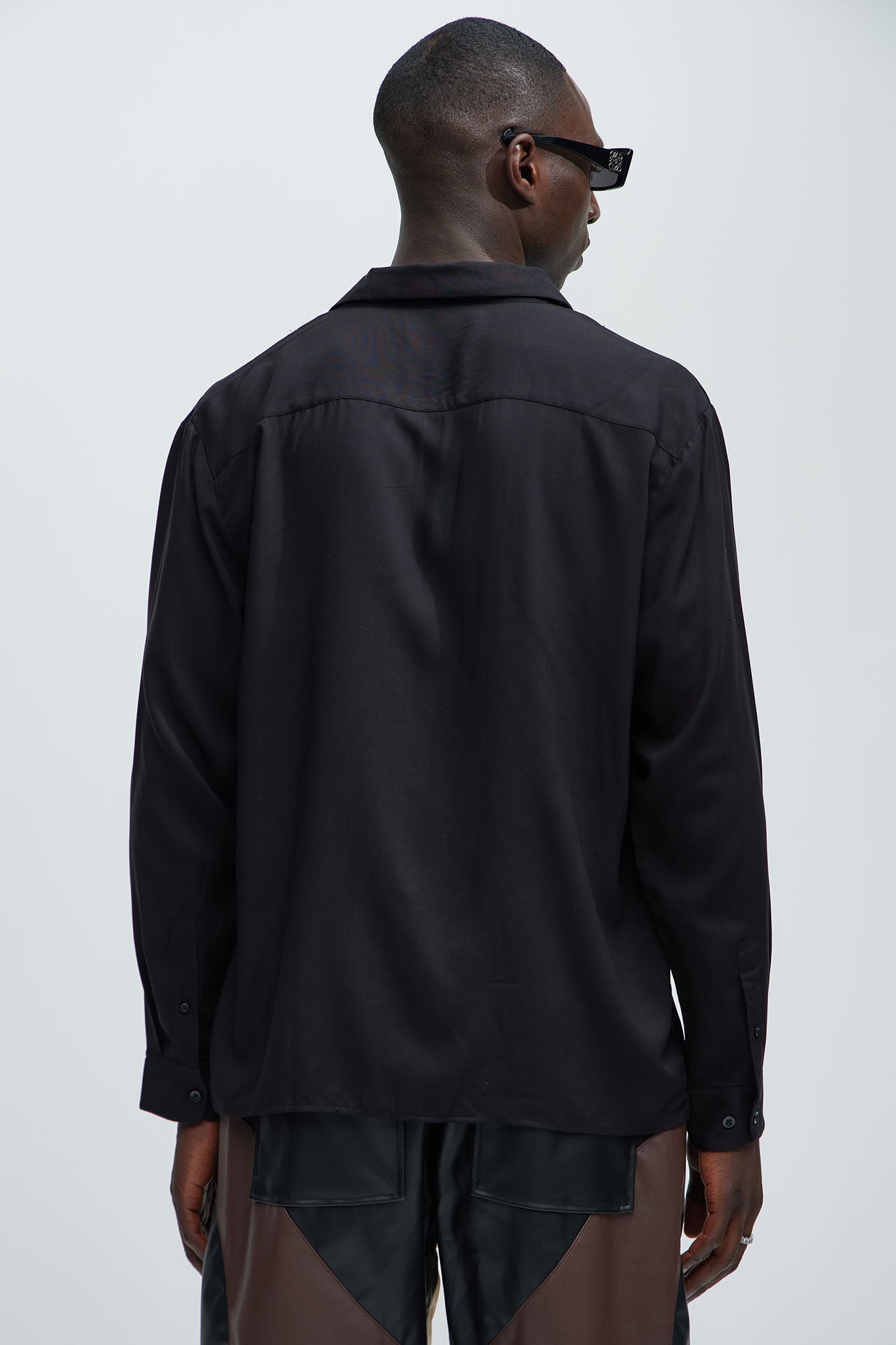 Dawson Relaxed Long Sleeve Button Up Shirt - Black