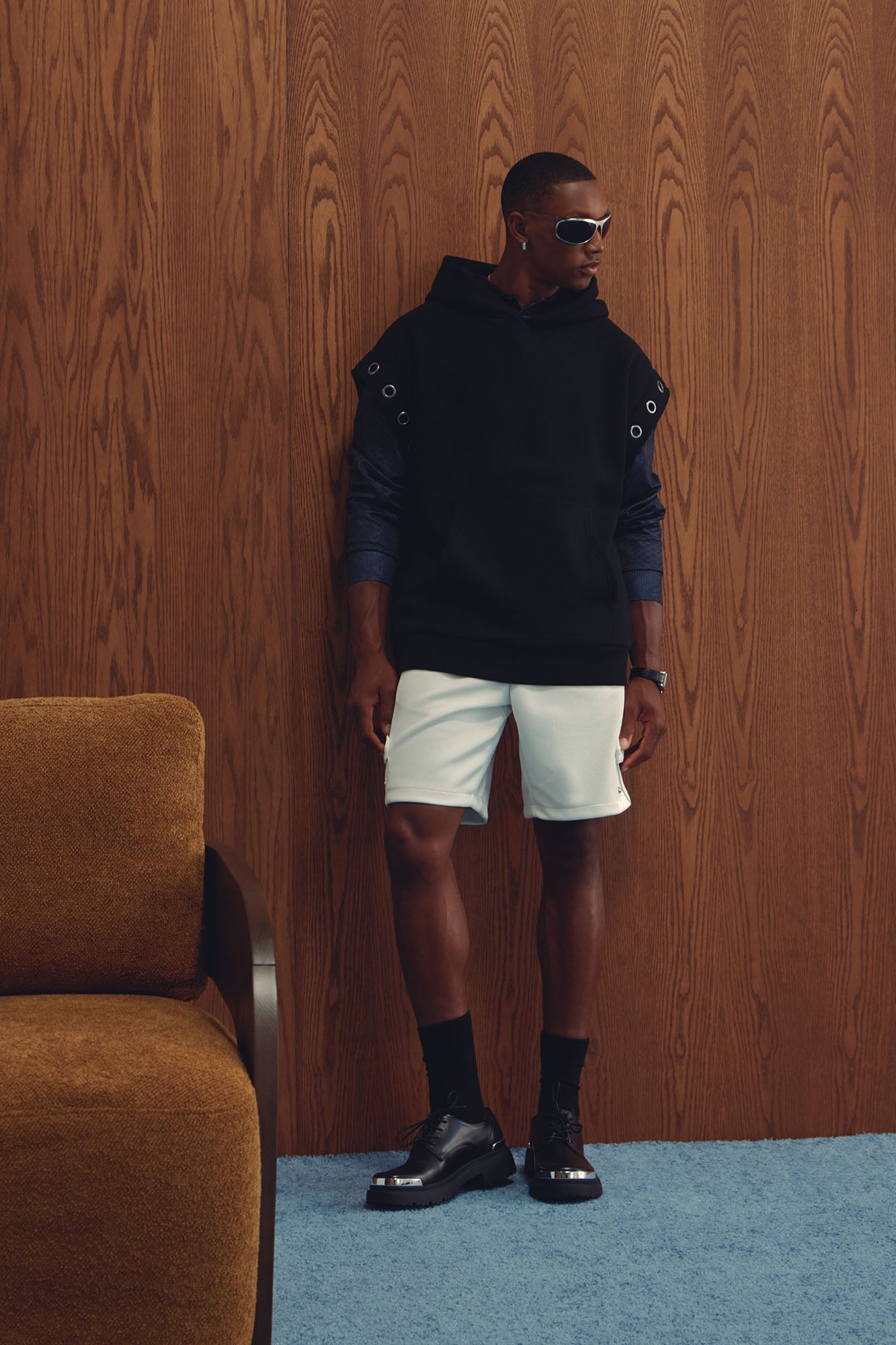 Tyson Ring Sleeveless Hoodie - Black