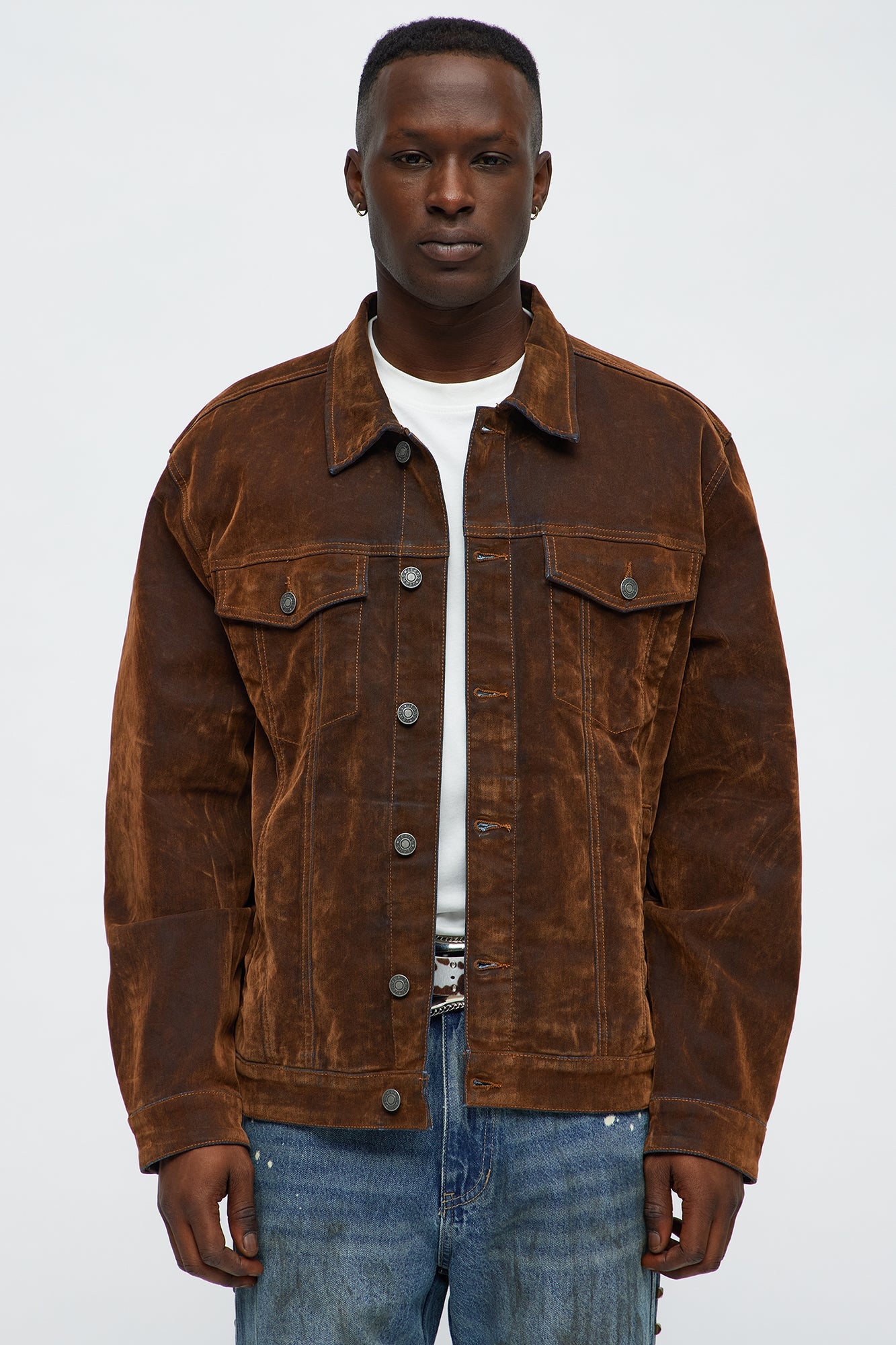 What The Flock Trucker Jacket - Brown