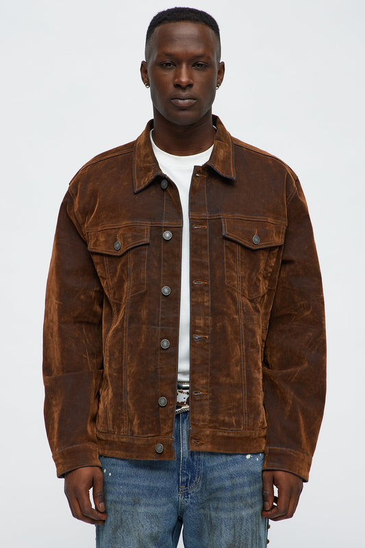 What The Flock Trucker Jacket - Brown