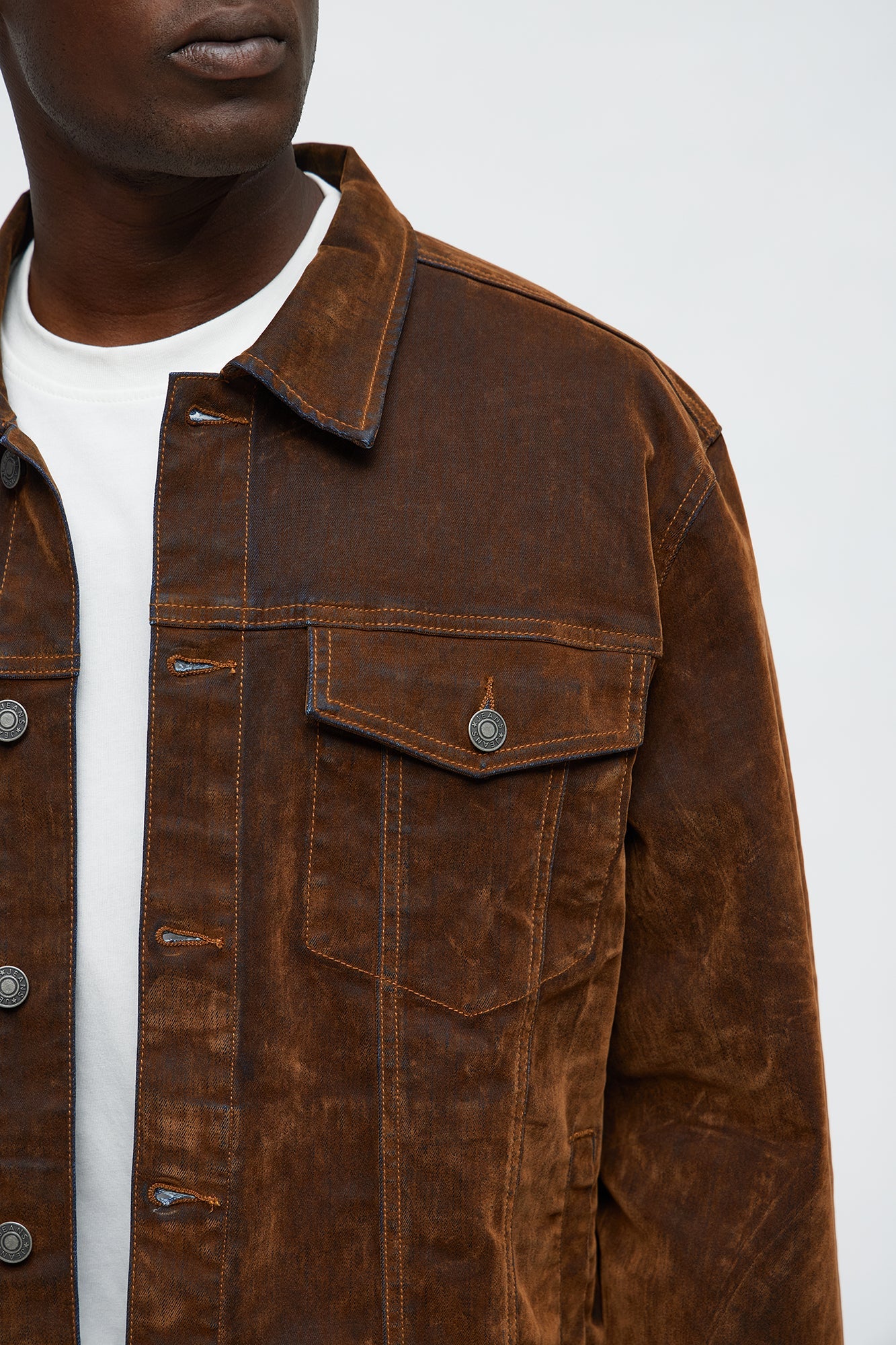 What The Flock Trucker Jacket - Brown