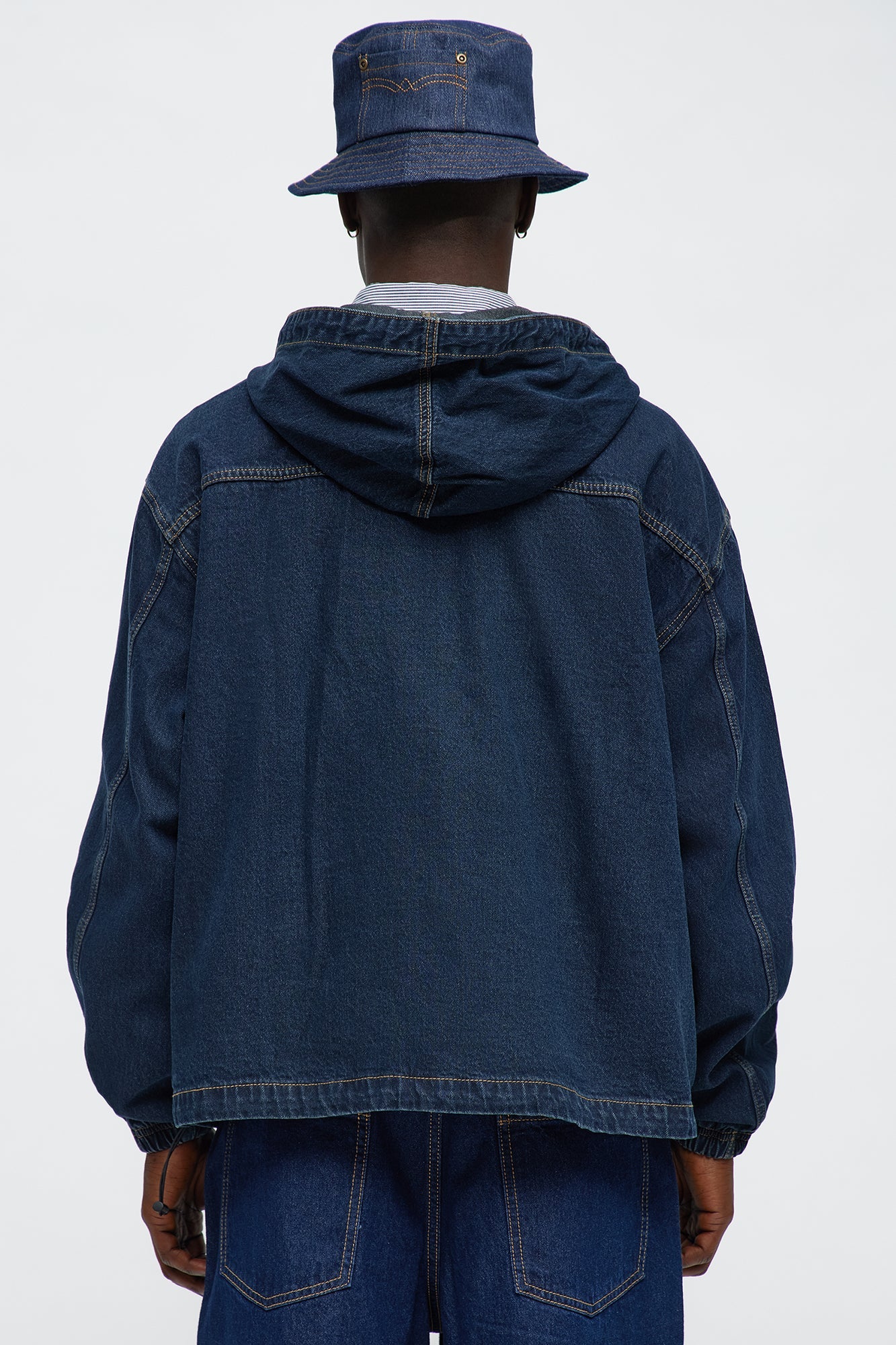 Oversized In My City Anorak Denim Jacket - Dark Wash
