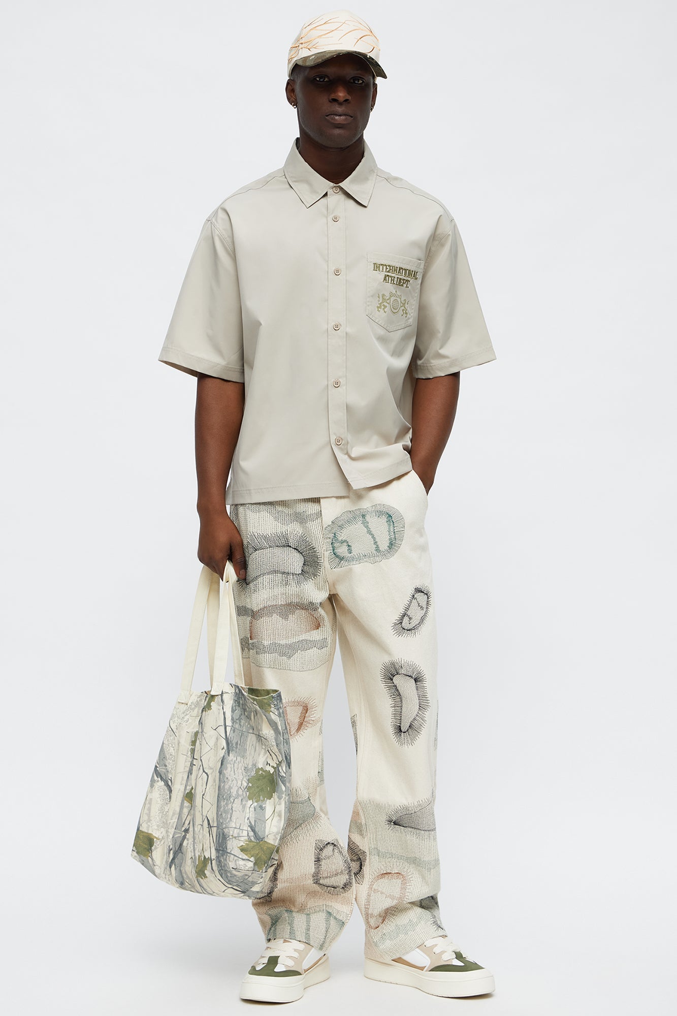 Century Repaired Baggy Jeans - Off White