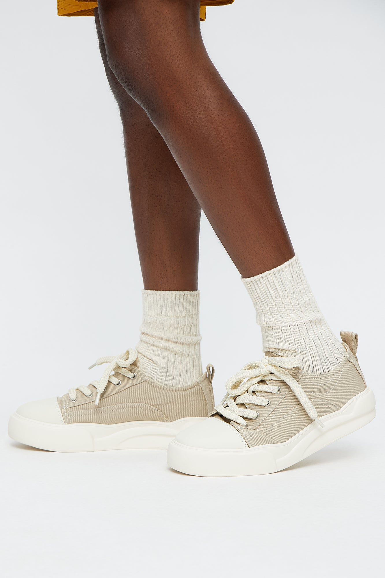 City Stride Canvas Chunky Low Sneaker - Sand/combo