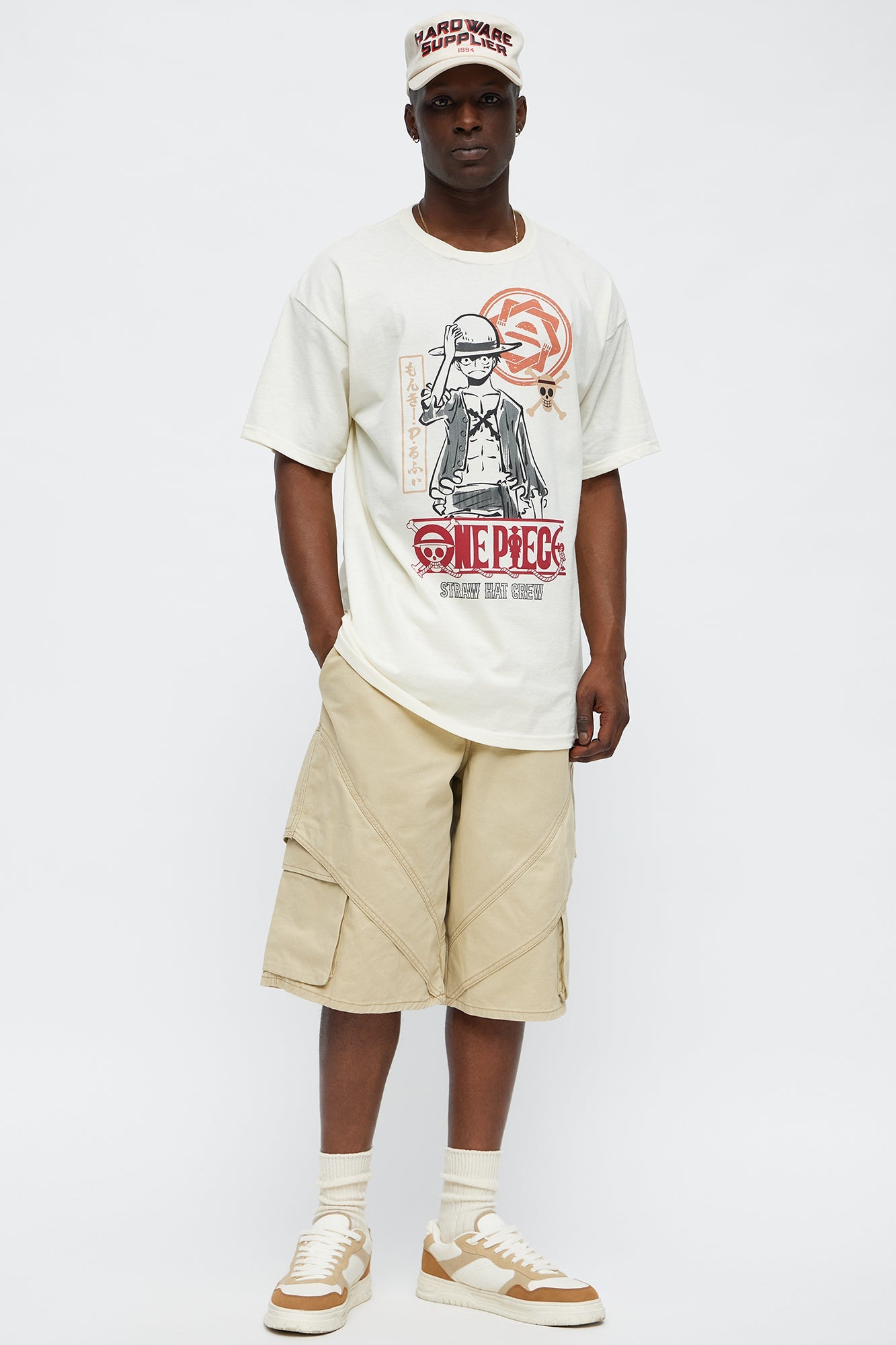 One Piece Monkey D. Luffy Short Sleeve Tee - Natural