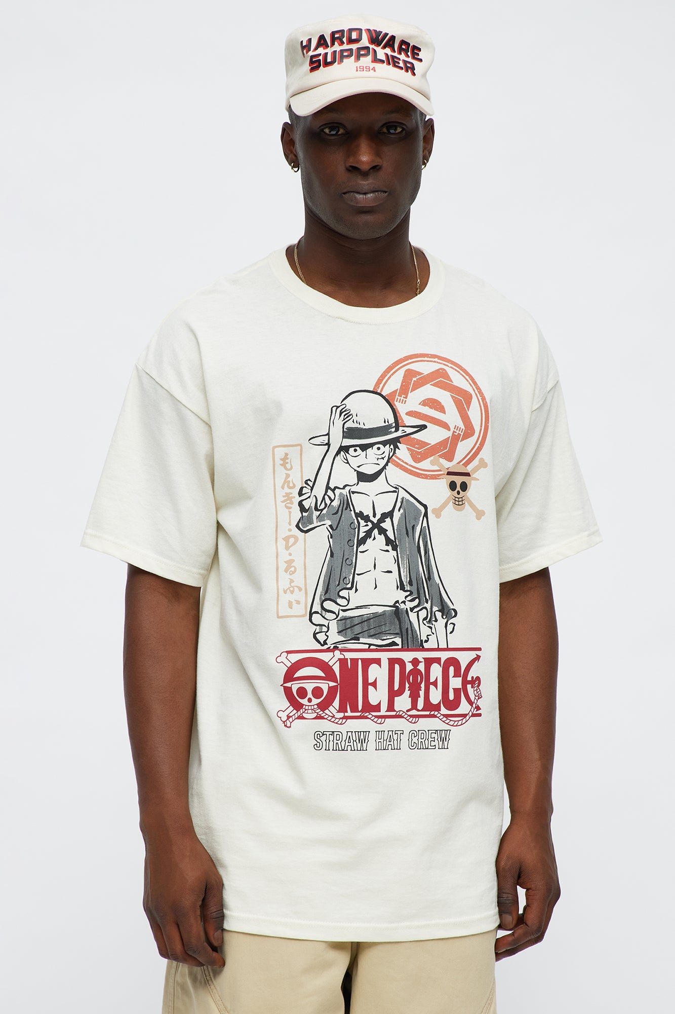 One Piece Monkey D. Luffy Short Sleeve Tee - Natural