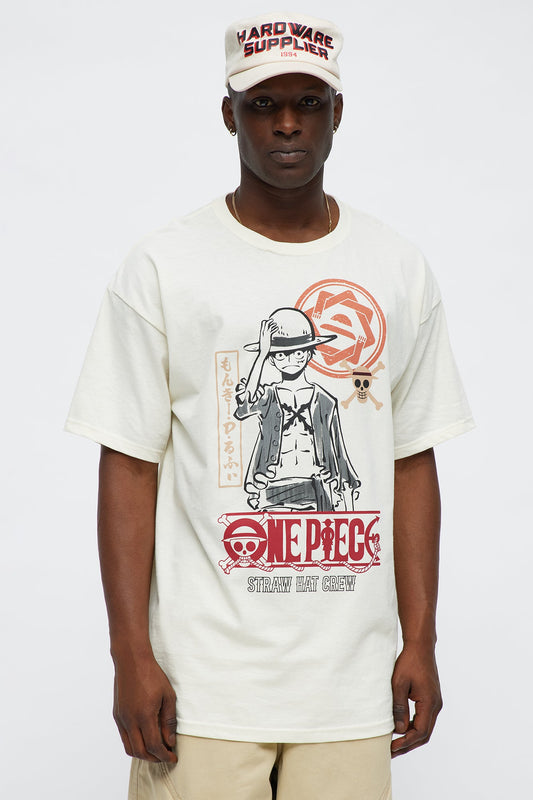 One Piece Monkey D. Luffy Short Sleeve Tee - Natural