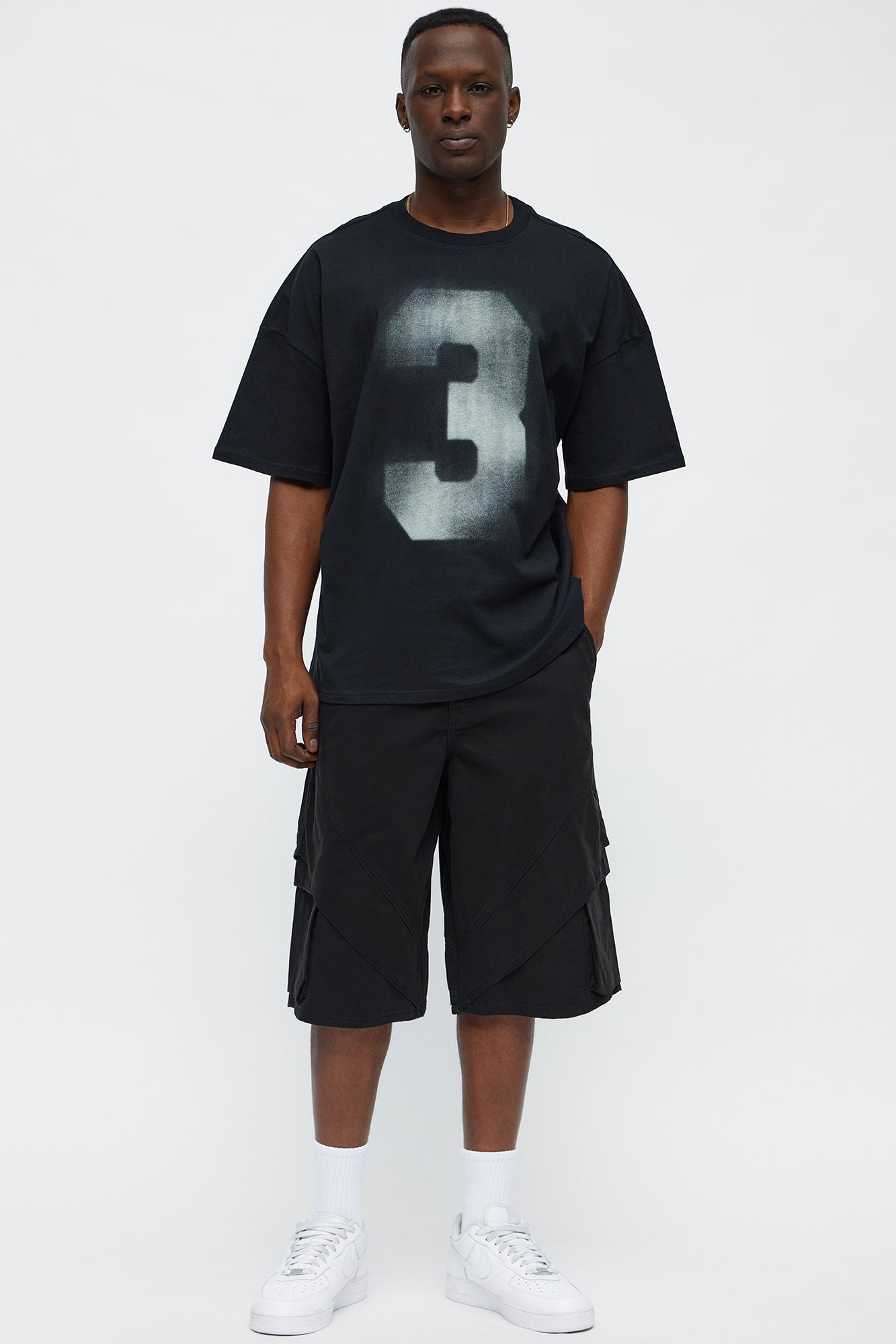 Magic Number Oversized Short Sleeve Tee - Black
