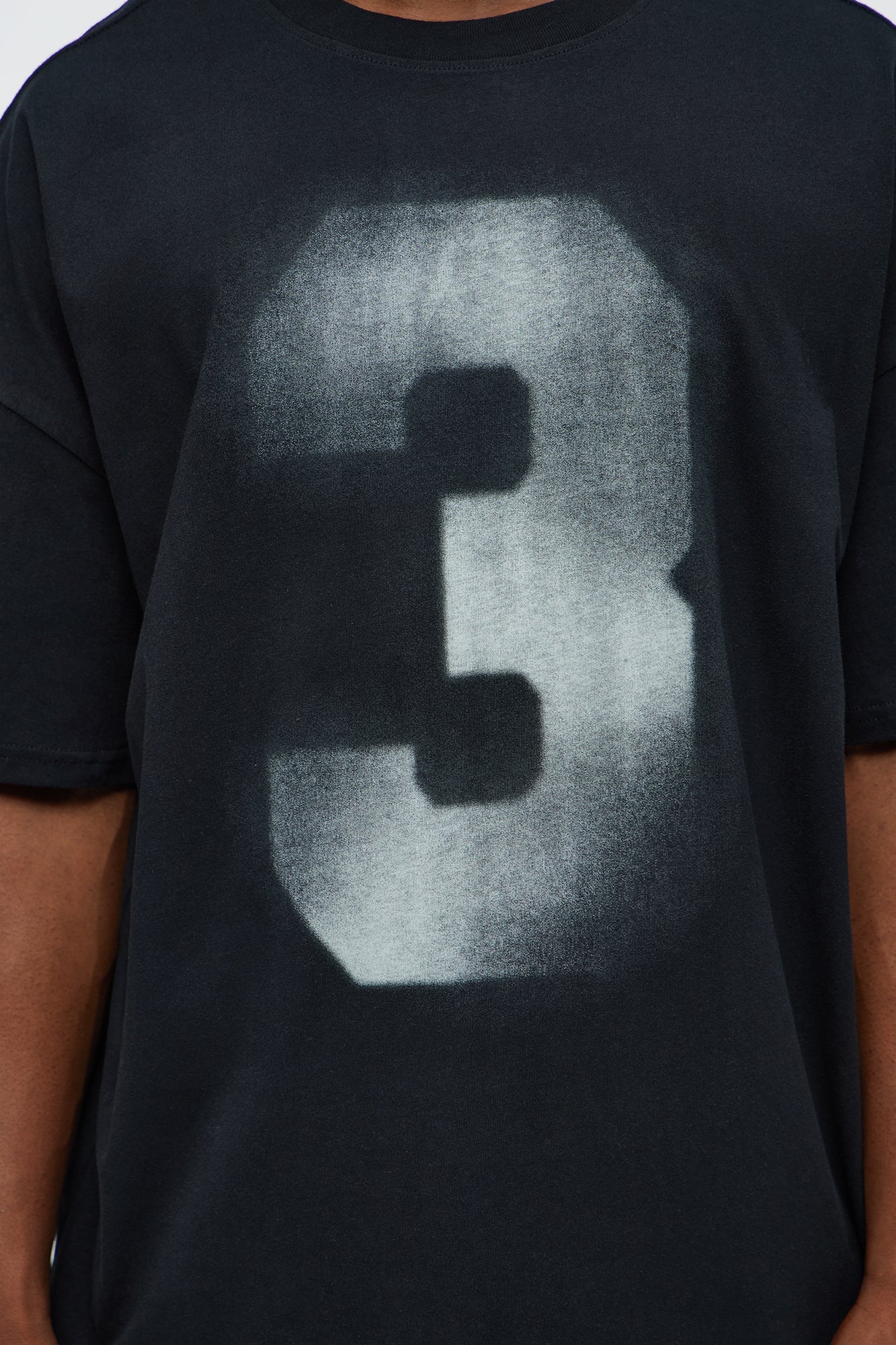 Magic Number Oversized Short Sleeve Tee - Black