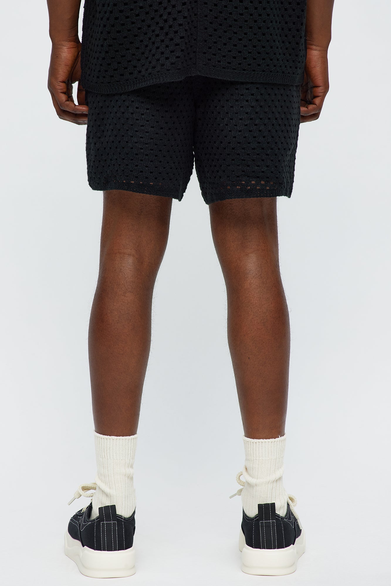 Crochet Panel Short - Black/combo