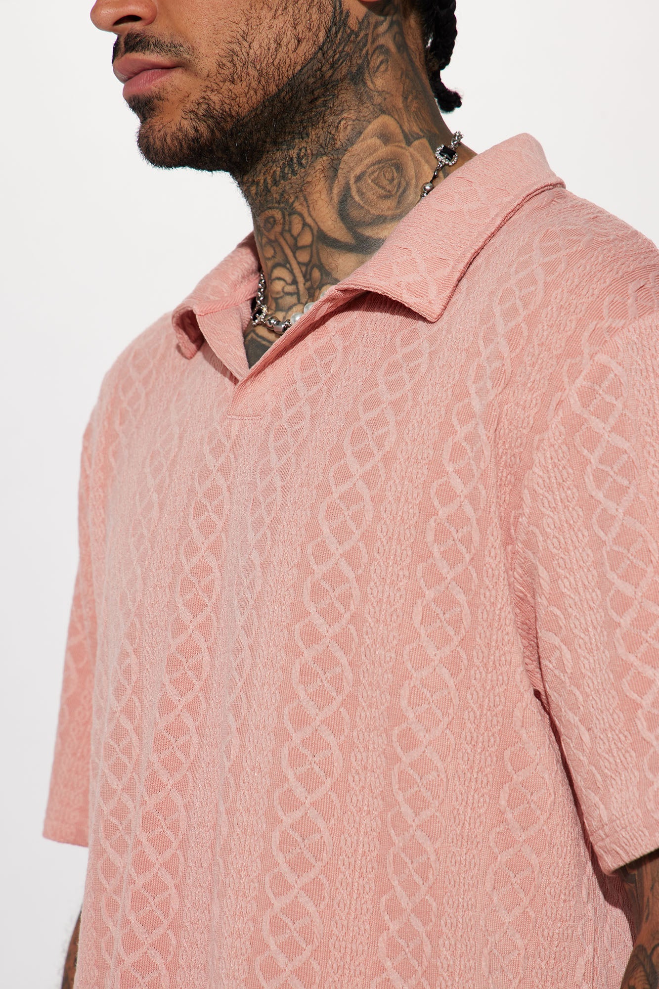 Zig Zag Road Short Sleeve Polo - Mauve