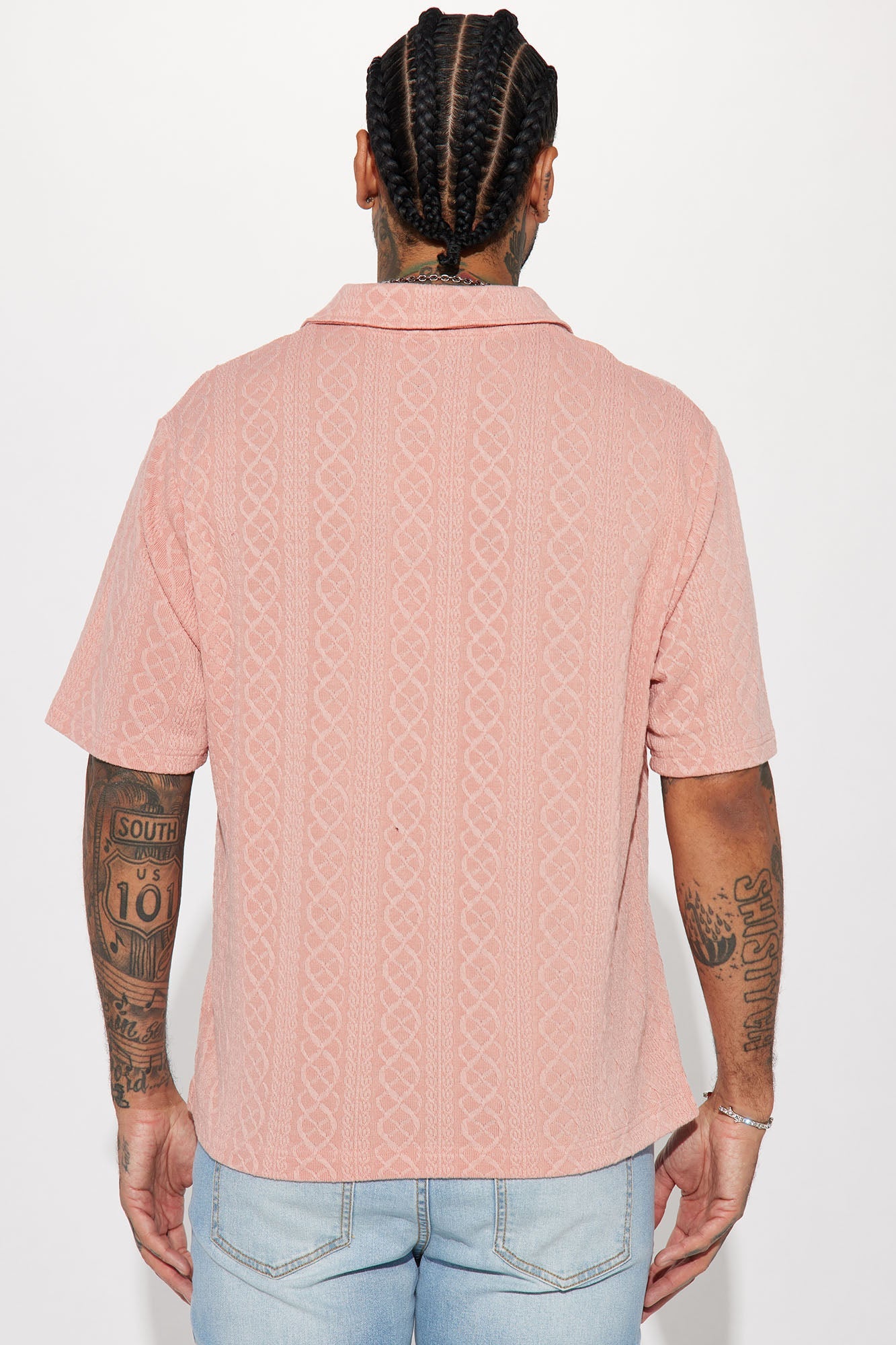 Zig Zag Road Short Sleeve Polo - Mauve