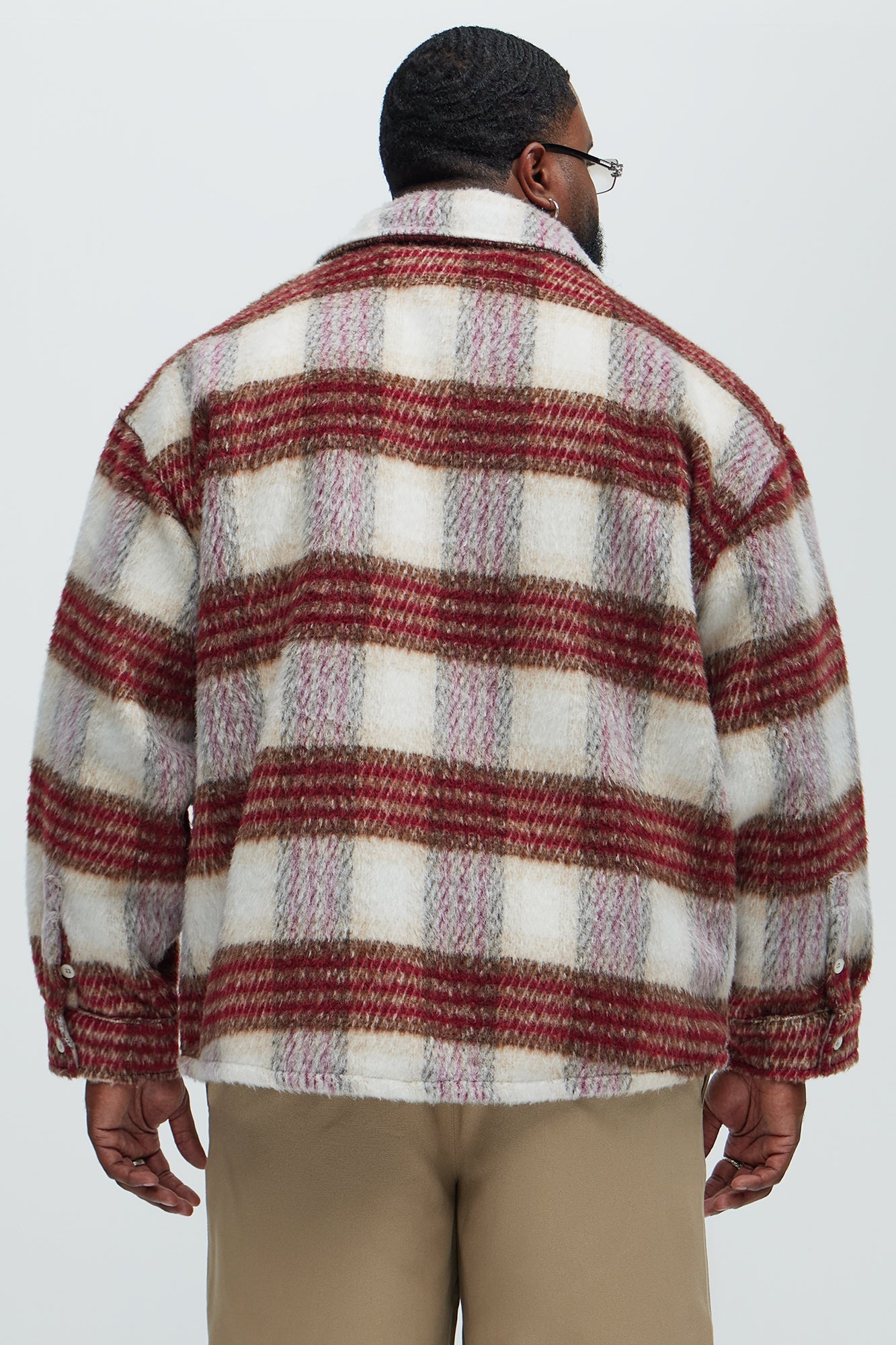 Move Up Plaid Shacket - Red/White