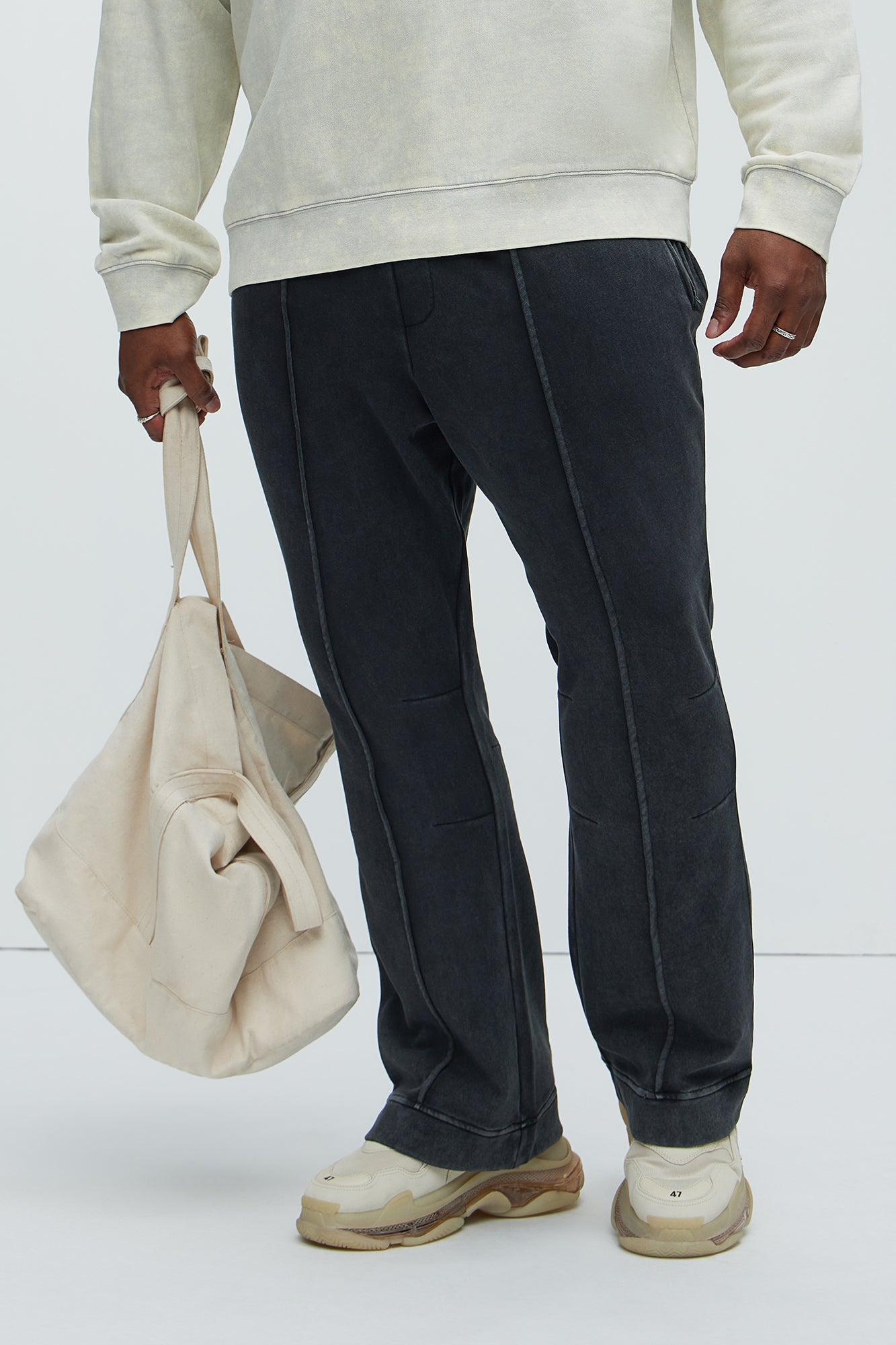 Ian Skinny Flare Sweatpants - Black
