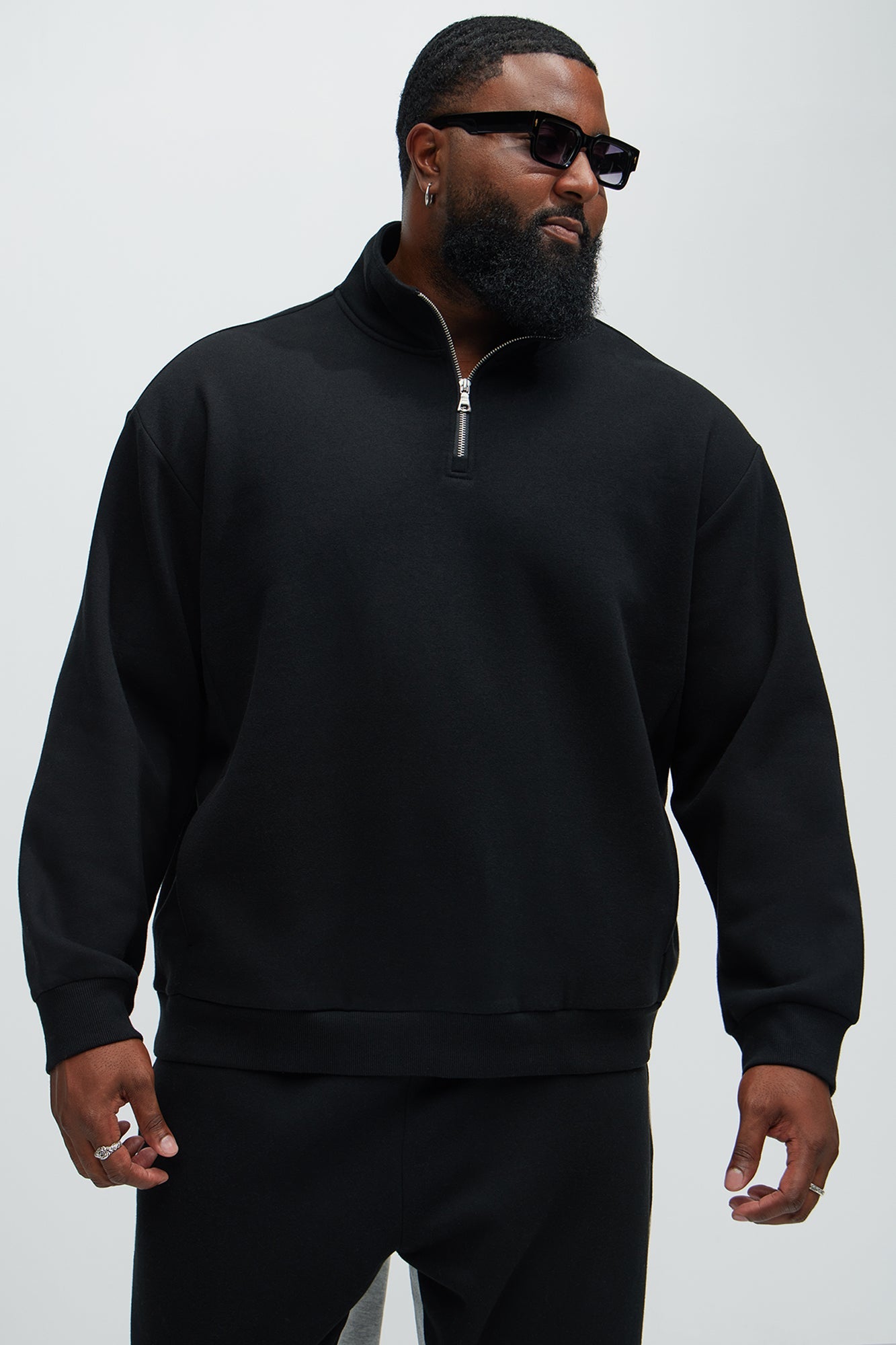 Tyson Quarter Zip Sweatshirt - Black