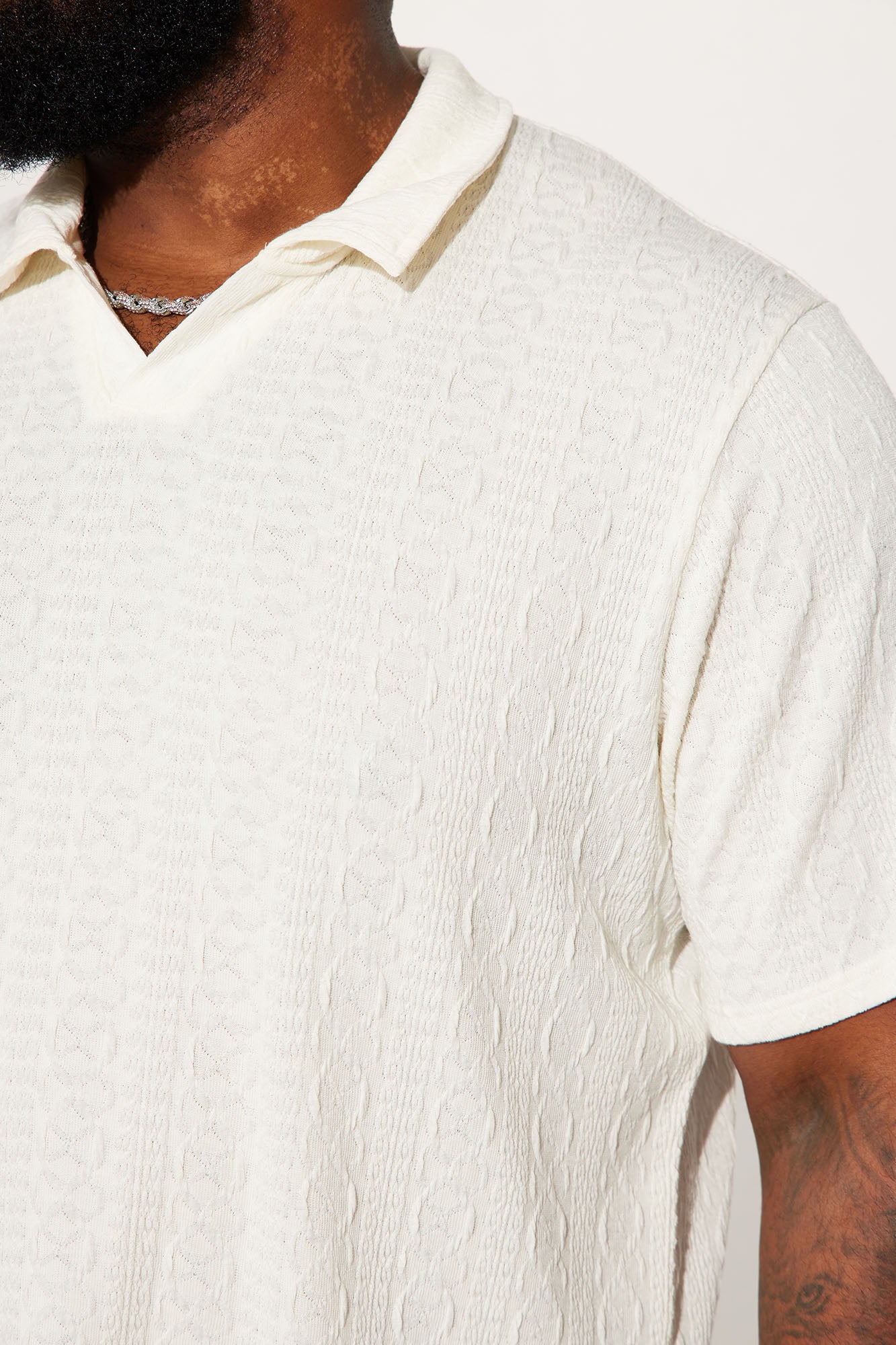 Zig Zag Road Short Sleeve Polo - White