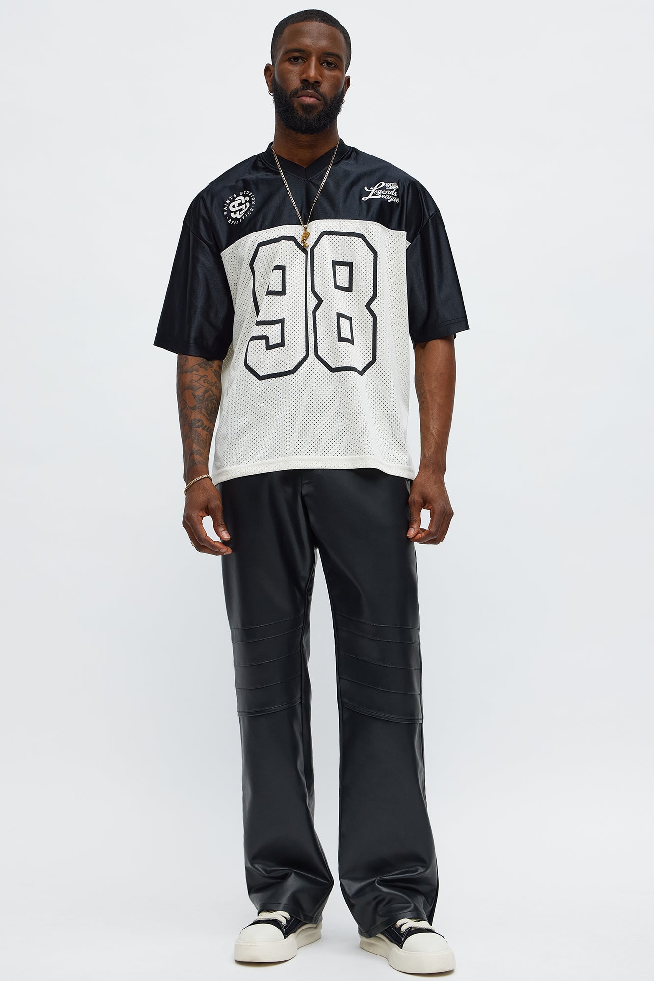 Saints Split Short Sleeve Soccer Jersey - Black/combo