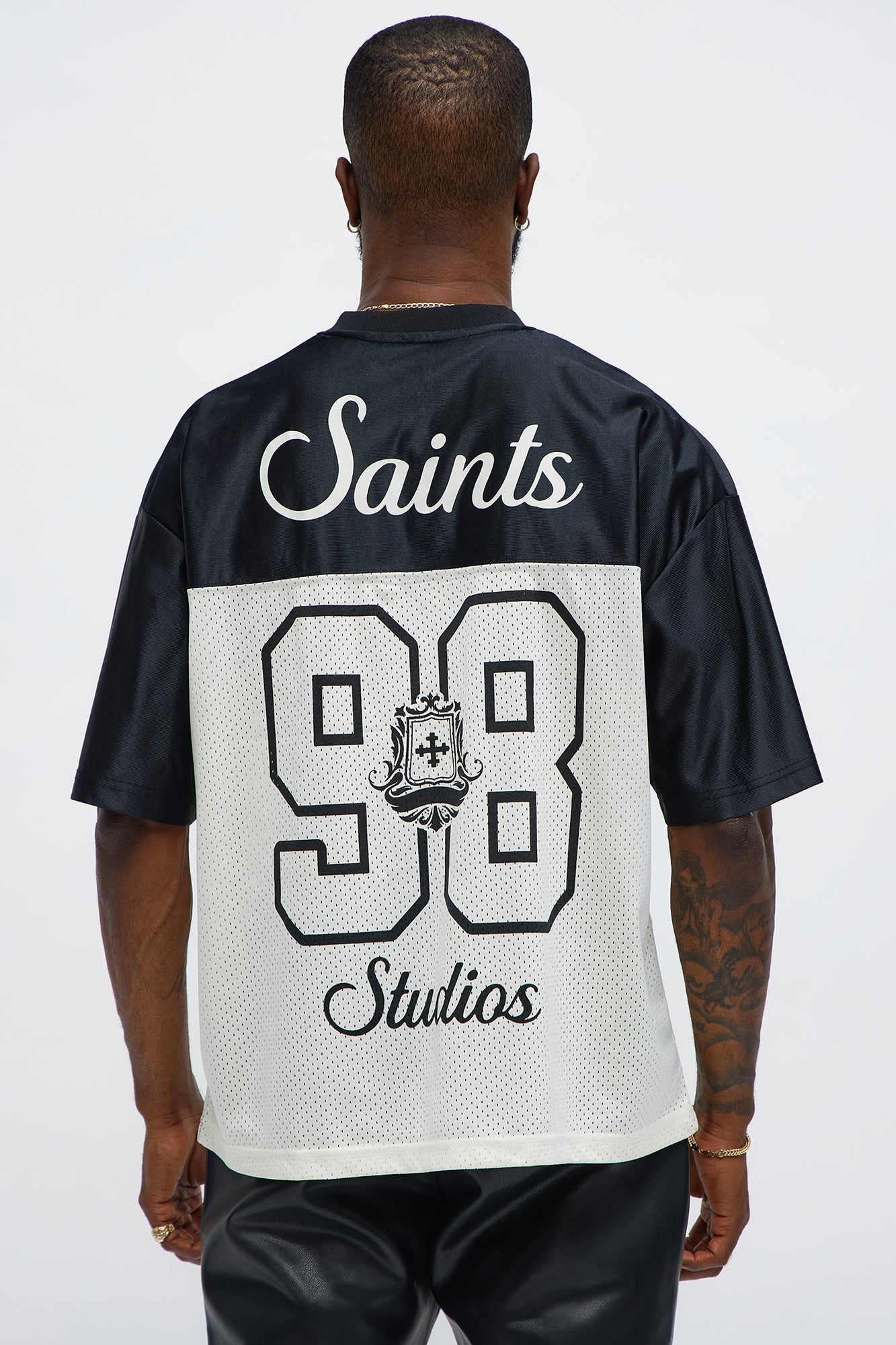 Saints Split Short Sleeve Soccer Jersey - Black/combo