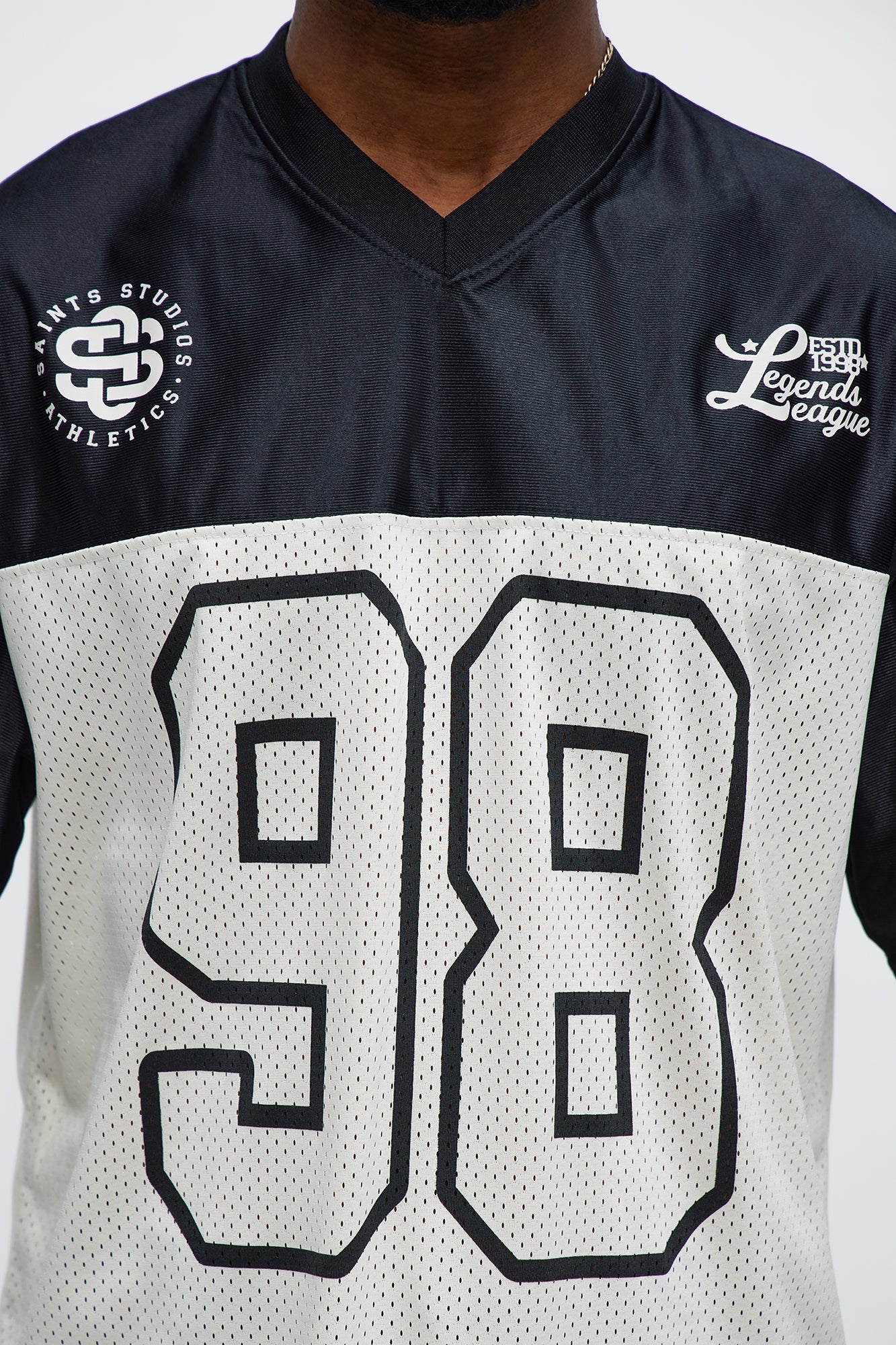 Saints Split Short Sleeve Soccer Jersey - Black/combo