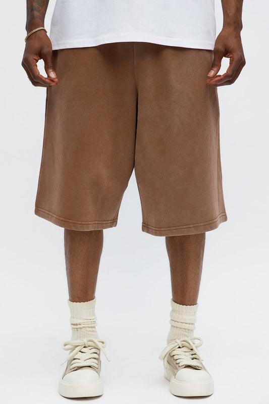 Tyson Baggy Washed Shorts - Brown