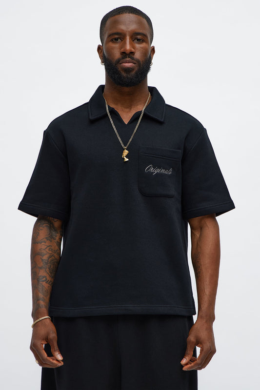 Tyson Happy Mistake Short Sleeve Polo - Black