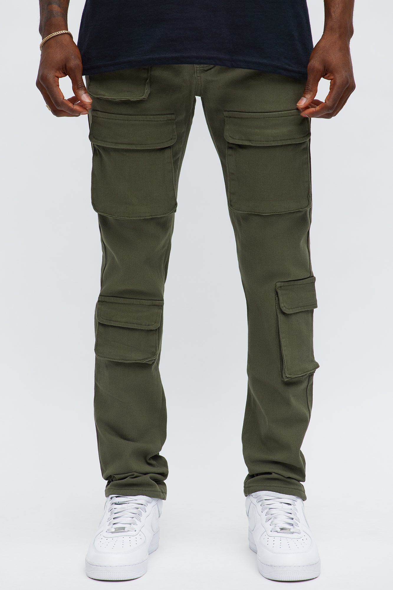 Skinny Pocket Me Cargo Pants - Olive