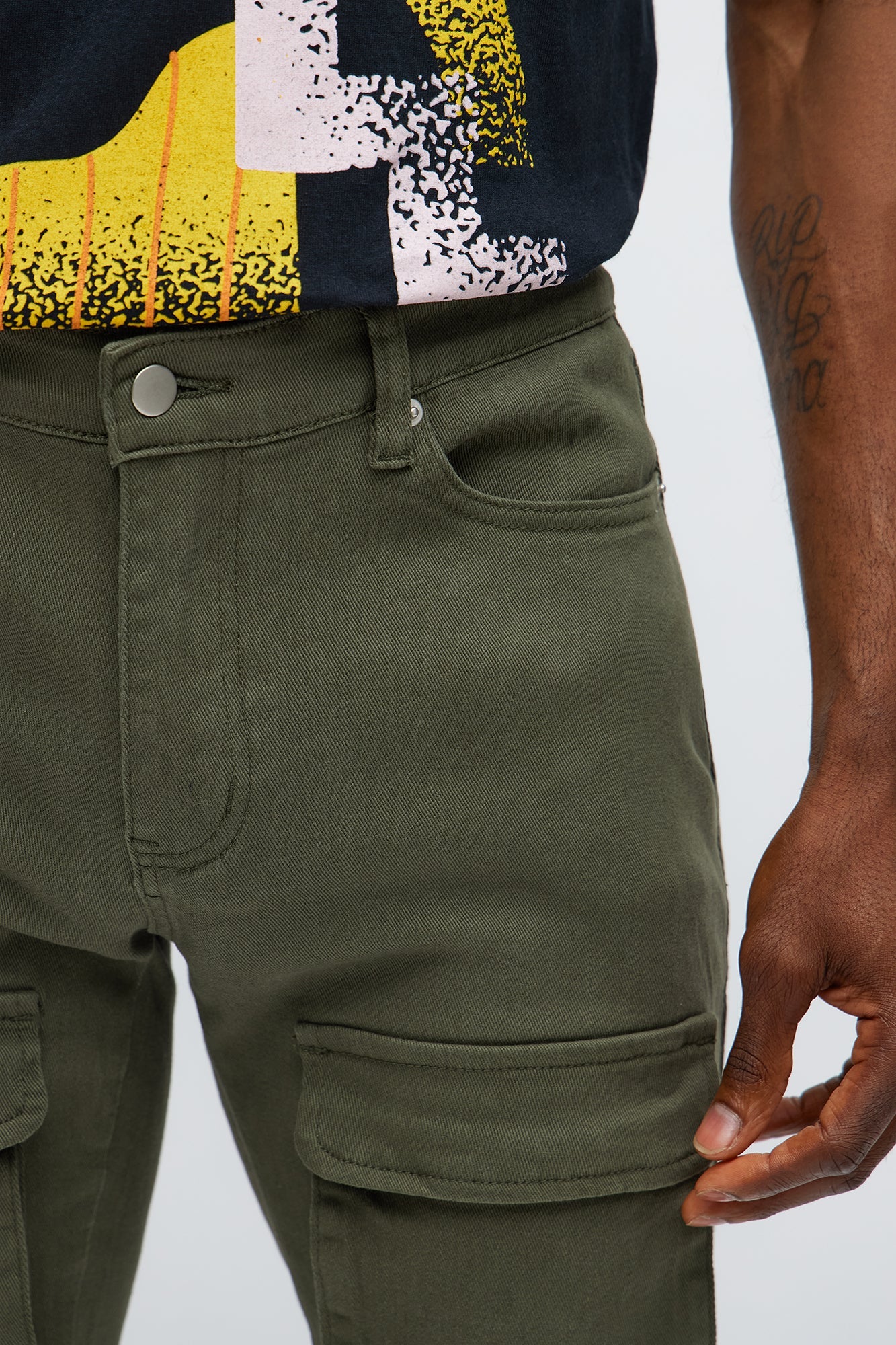 Skinny Pocket Me Cargo Pants - Olive