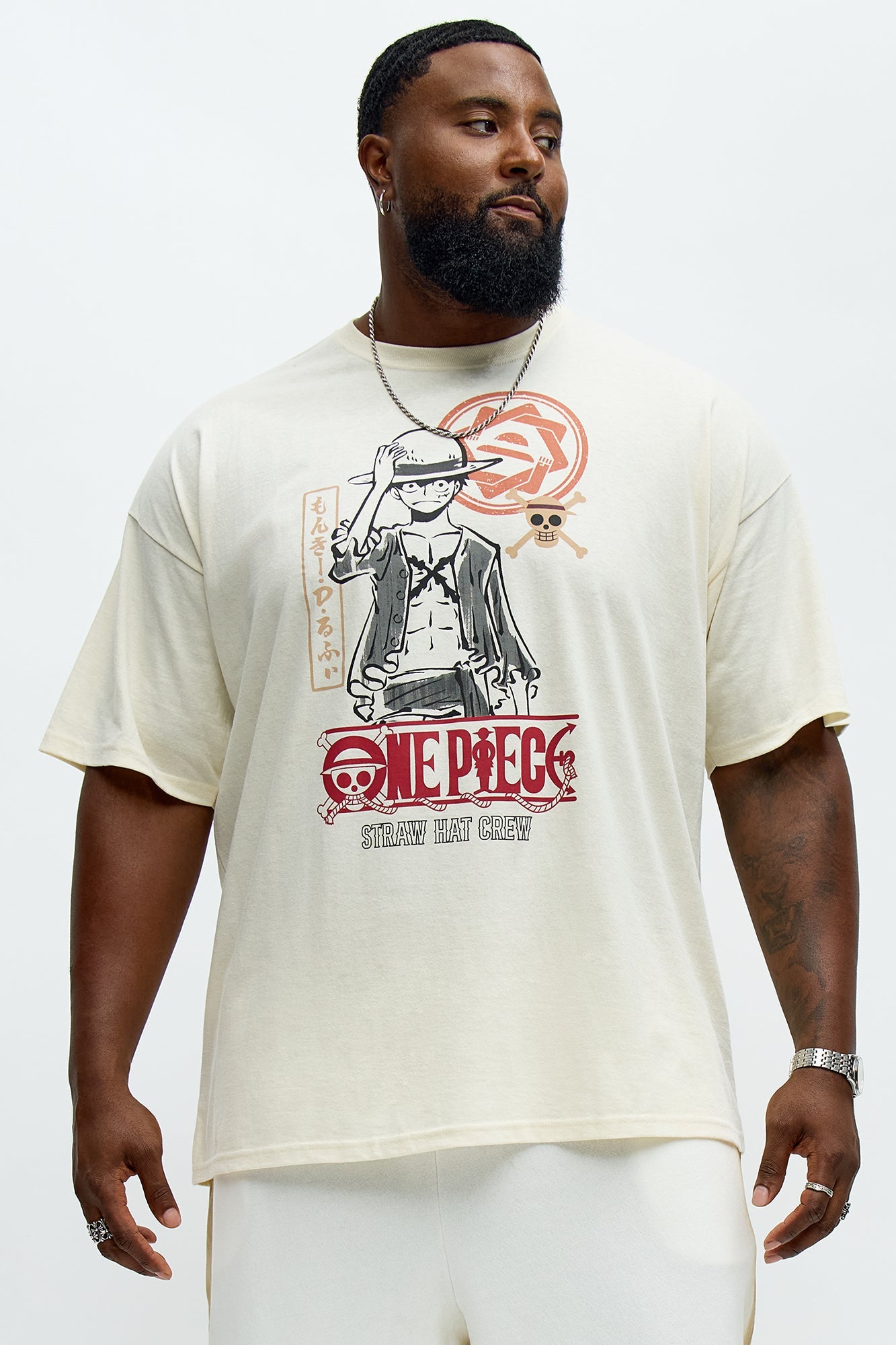 One Piece Monkey D. Luffy Short Sleeve Tee - Natural