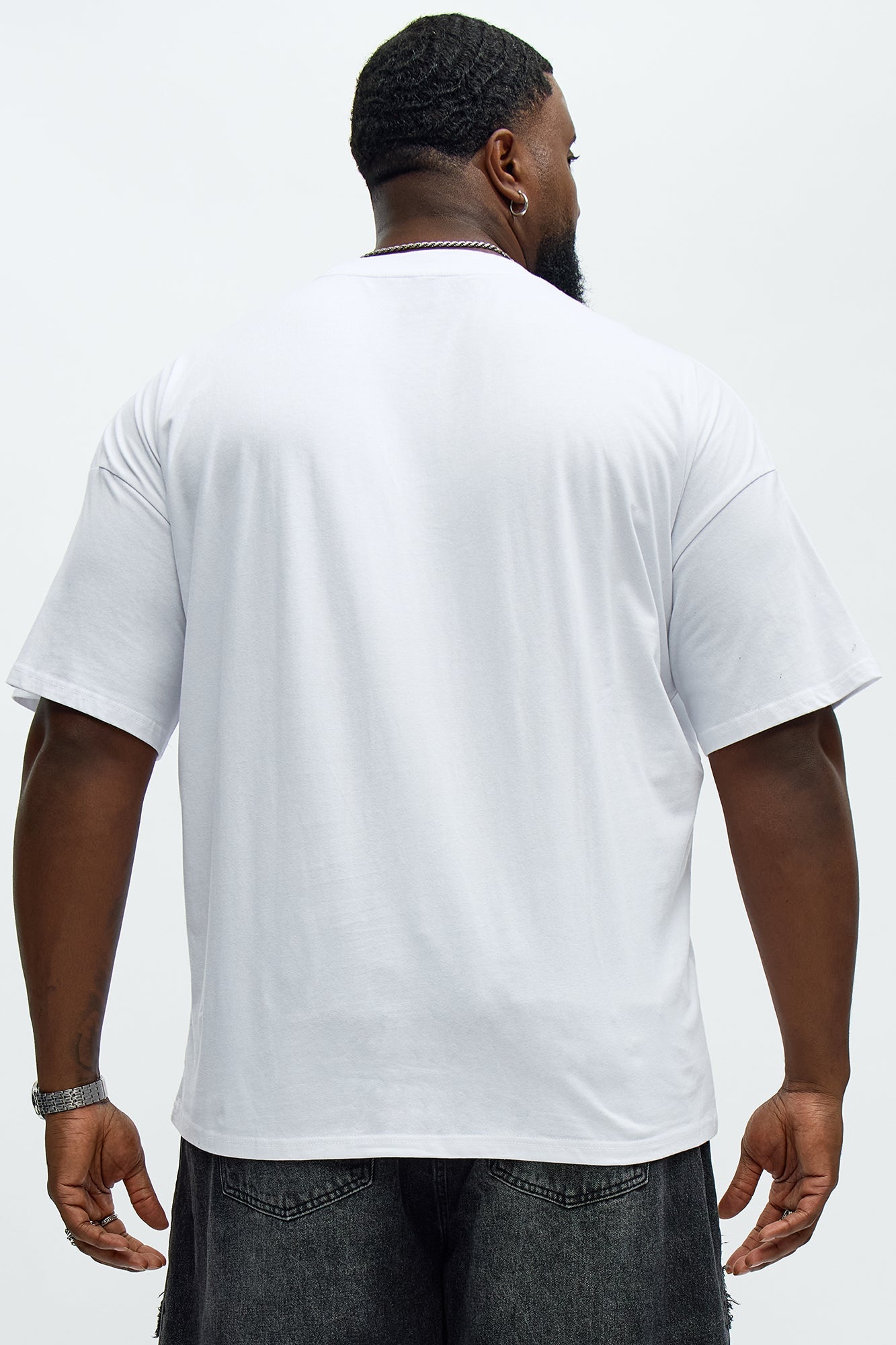 We Trust In Him Oversized Short Sleeve Tee - White