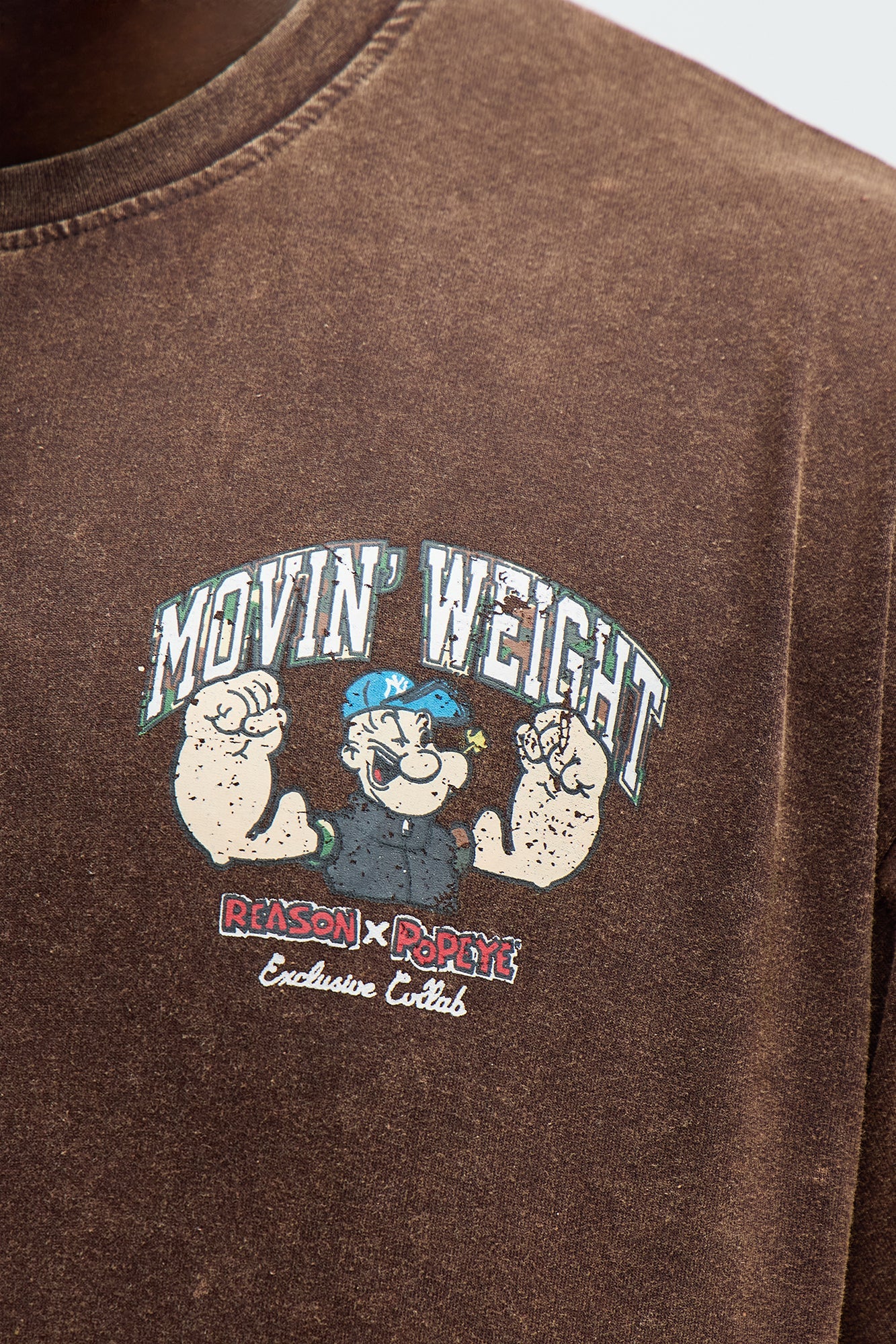 Popeye Movin' Weight Oversized Short Sleeve Tee - Brown