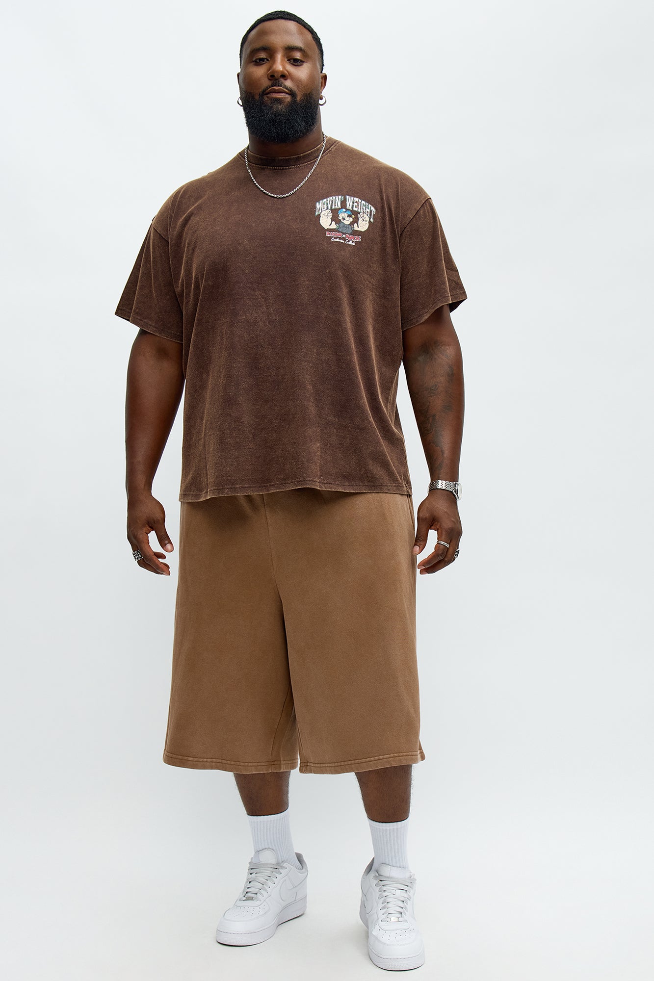 Tyson Baggy Washed Shorts - Brown