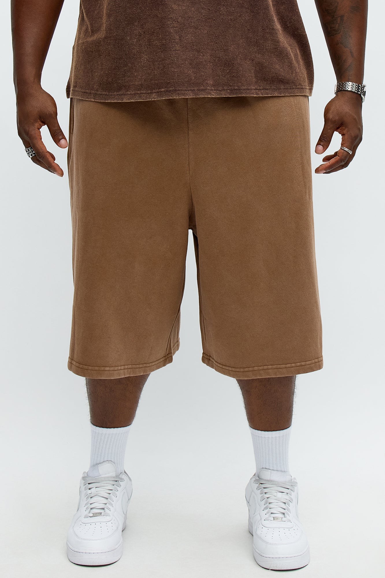 Tyson Baggy Washed Shorts - Brown