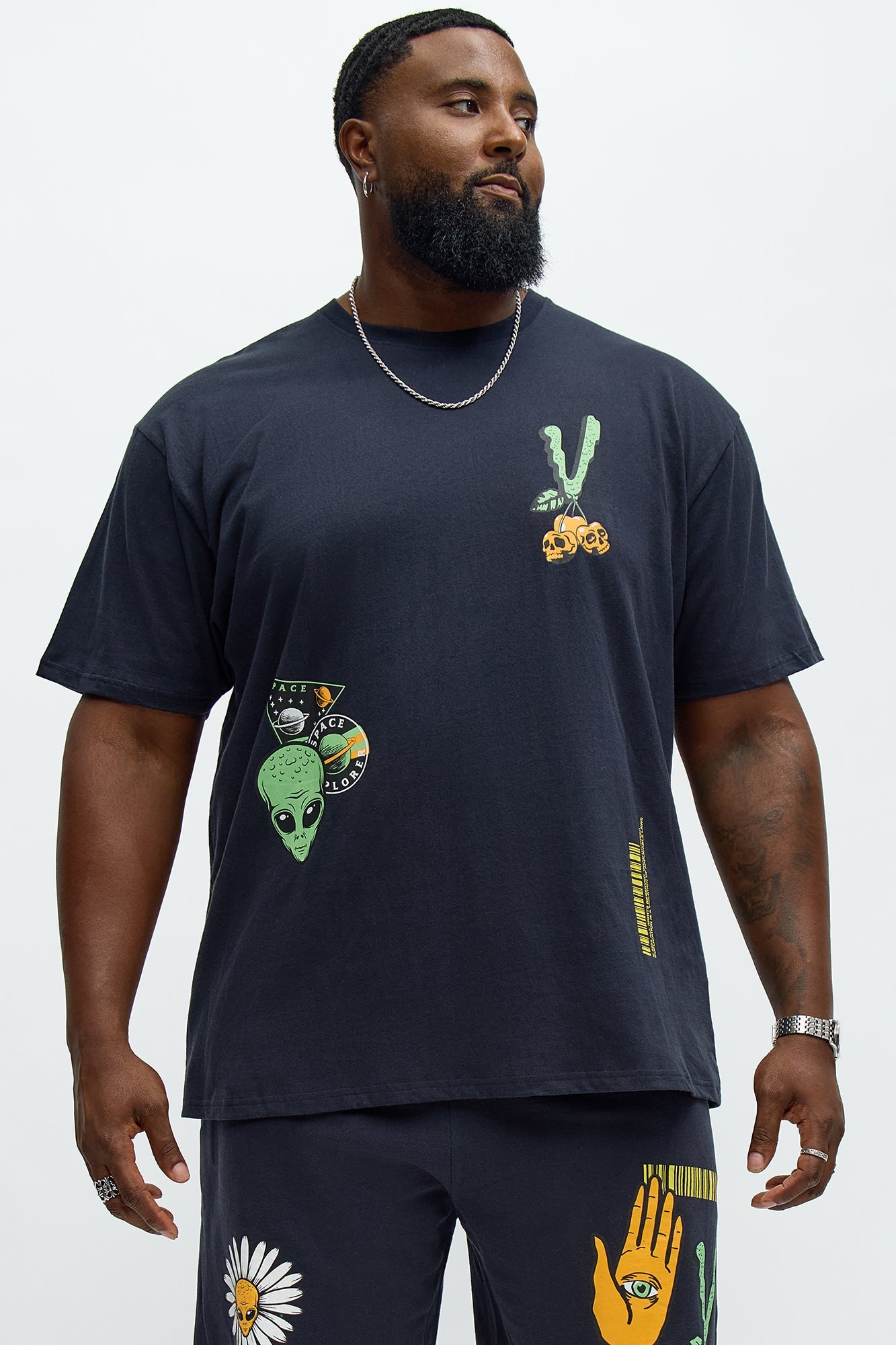 Stack Cash Chase Stars Short Sleeve Tee - Grey